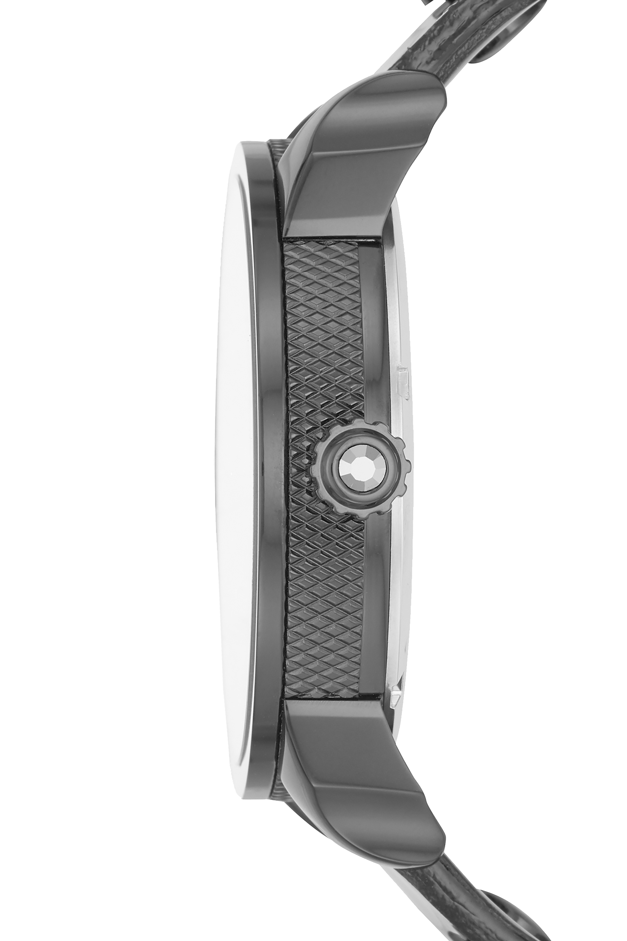 Diesel - DZ5584, Mini Daddy montre en cuir gris plomb à deux aiguilles Femme in Noir - 2