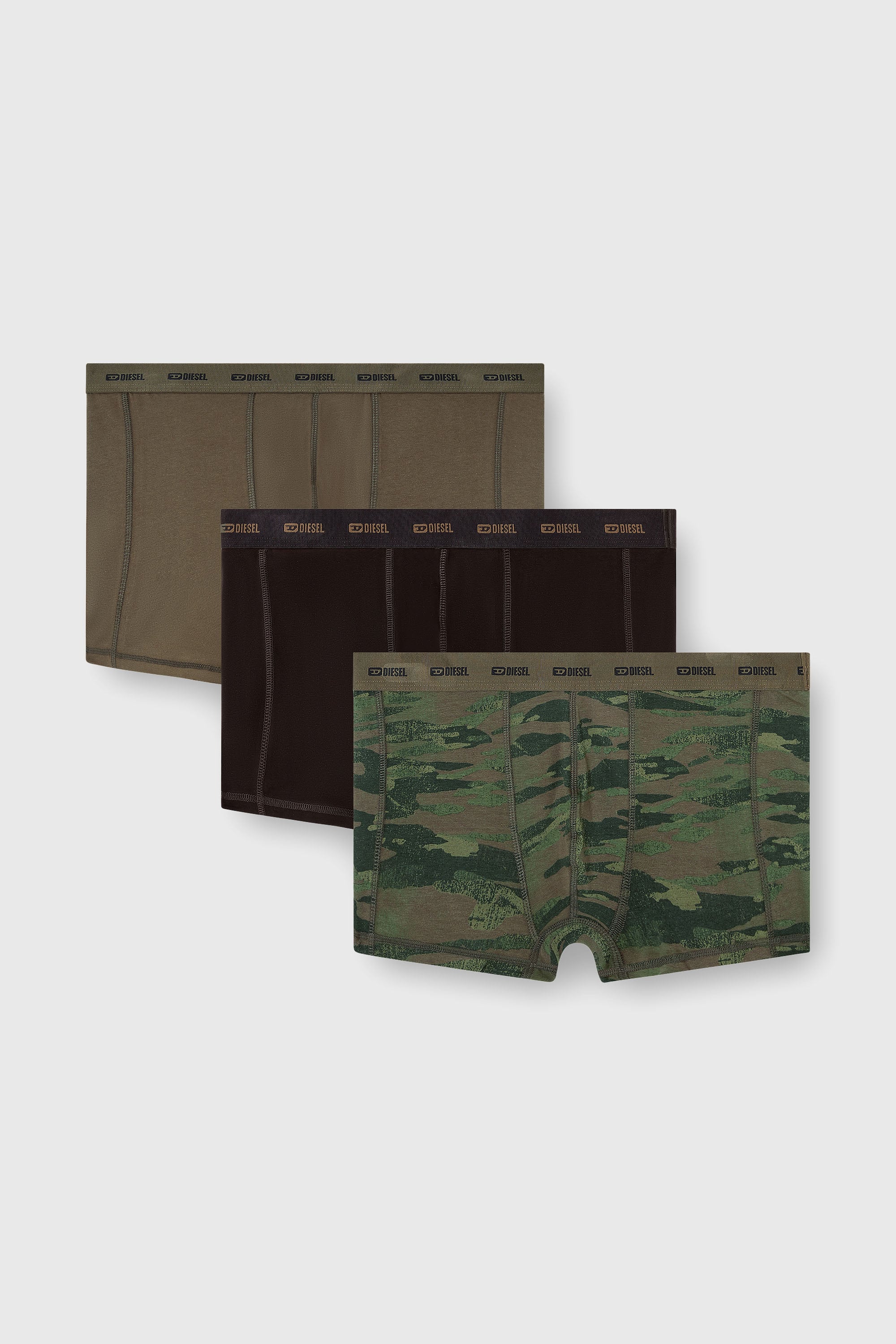 Diesel - DAMIEN-UTLT-3PACK, Lot de trois boxers unis et motif camouflage Homme in Polychrome - 1