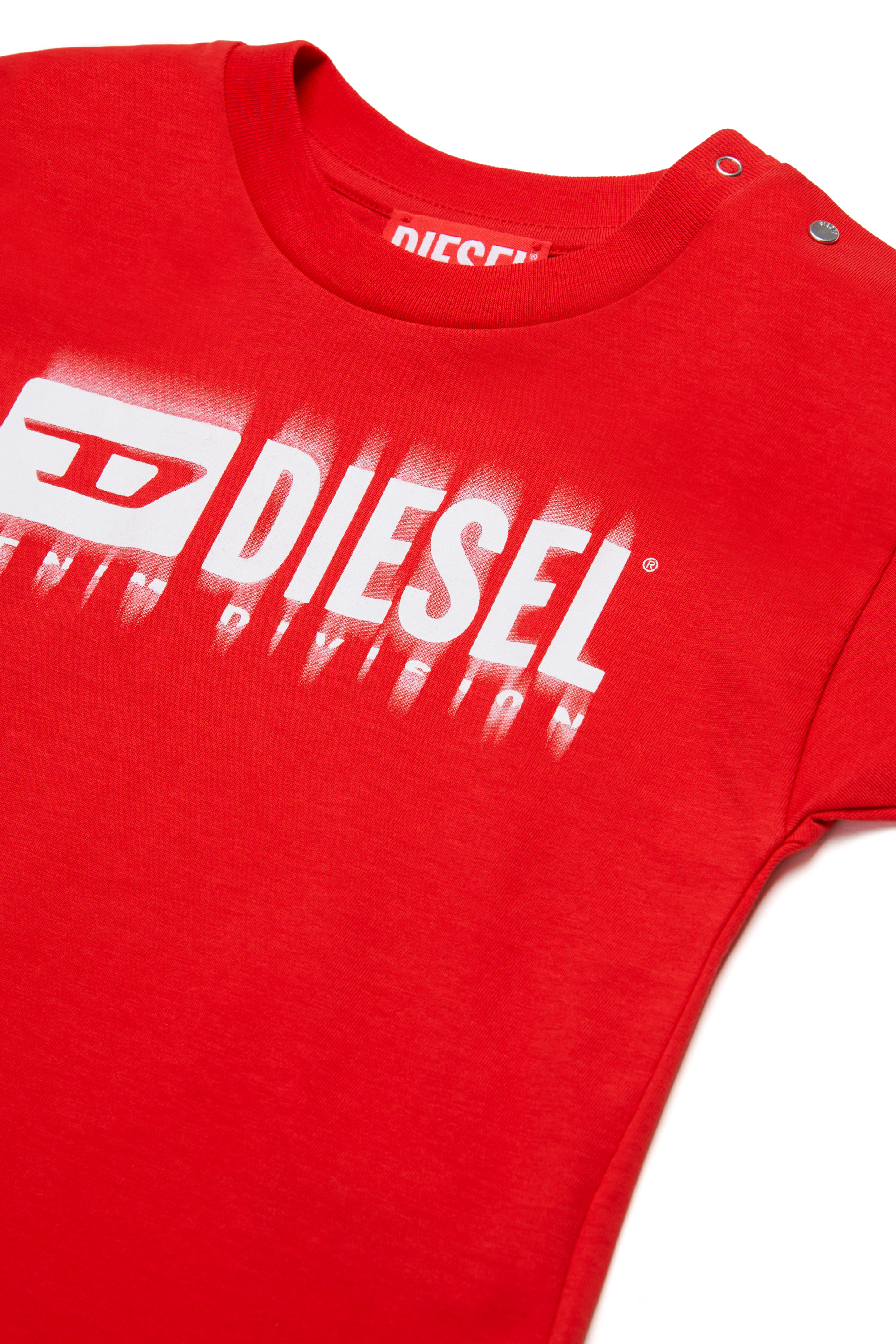 Diesel - TDIEGORL6MAB, T-shirt avec logo taché Mixte in Rouge - 3