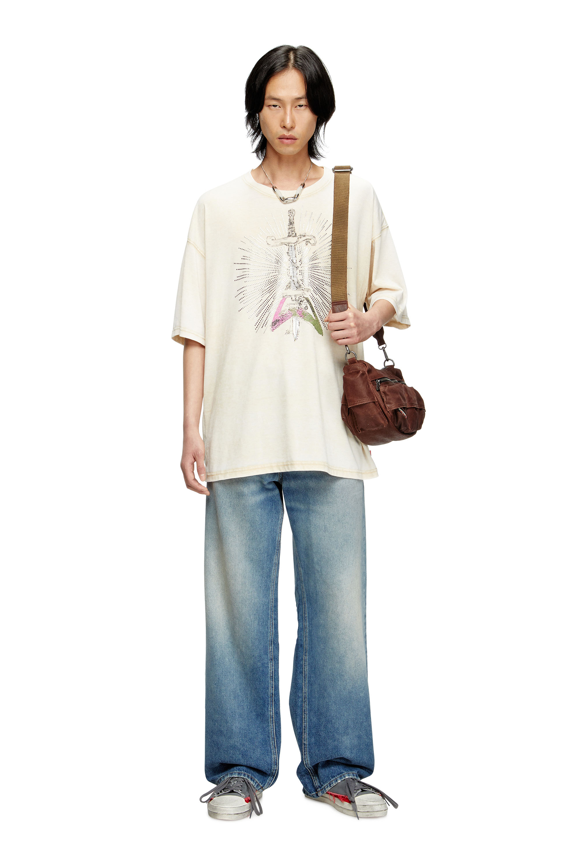 Diesel - MULTI-PKTS SHOULDER BAG X, Multi-Pkts - Sac en coton avec plusieurs poches Mixte in Marron - 6