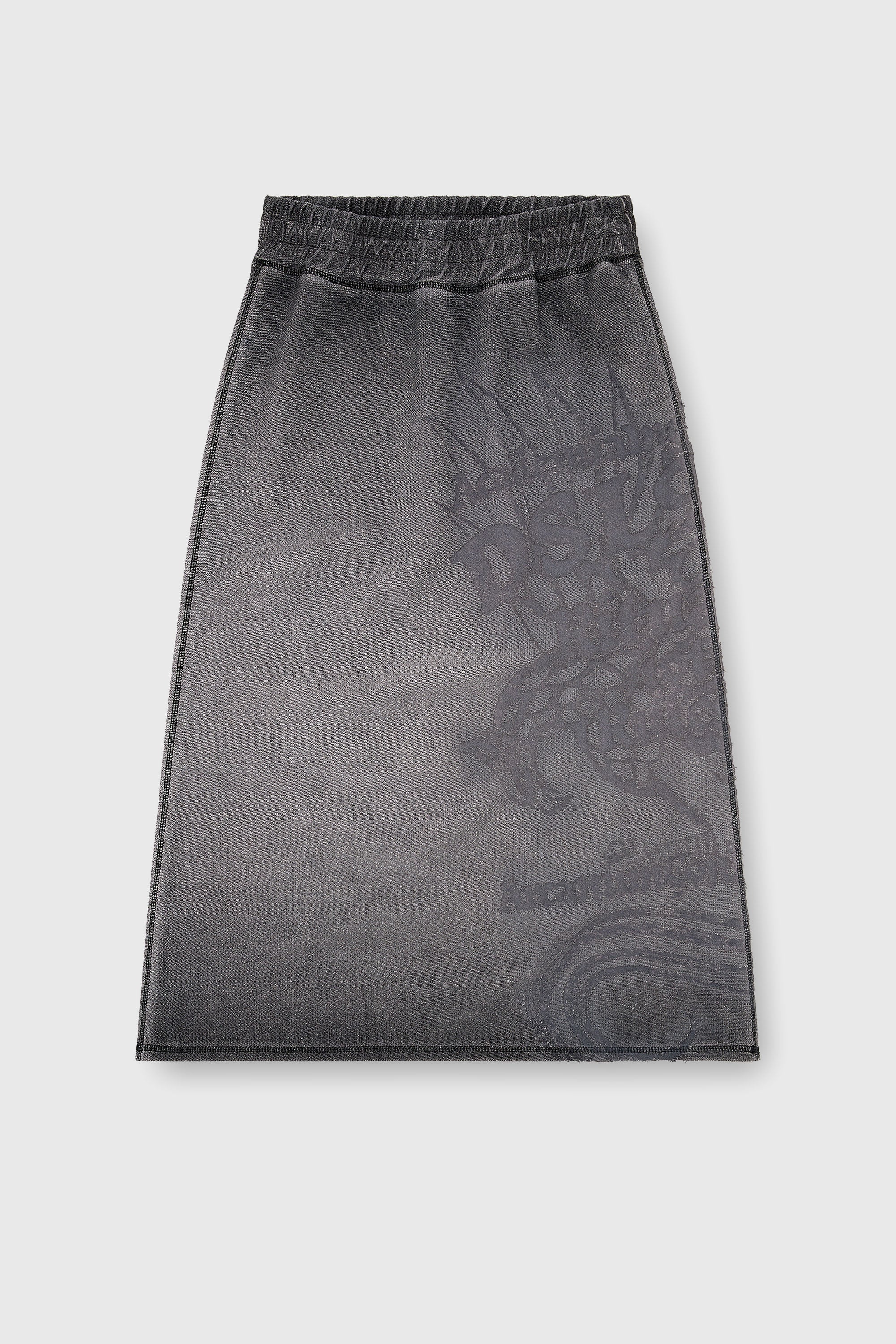 Diesel - O-BEAUTY, Jupe midi en molleton avec imprim&eacute; d&eacute;vor&eacute; Femme in Gris - 2