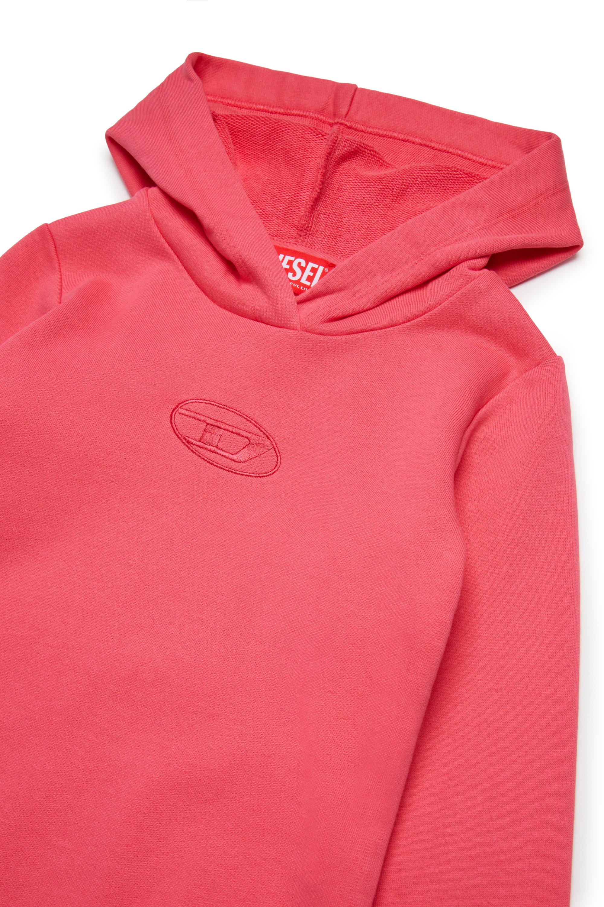 Diesel - DYTIN, Robe sweat-shirt à capuche avec broderie Oval D Femme in Rose - 3