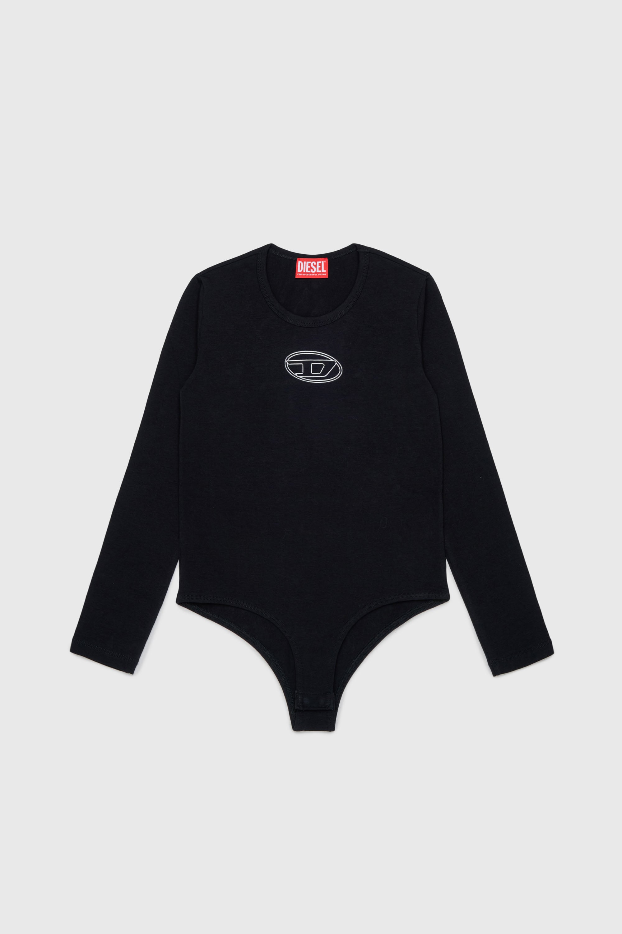 Diesel - BILIT, Body &agrave; manches longues avec logo Oval D Femme in Noir - 1