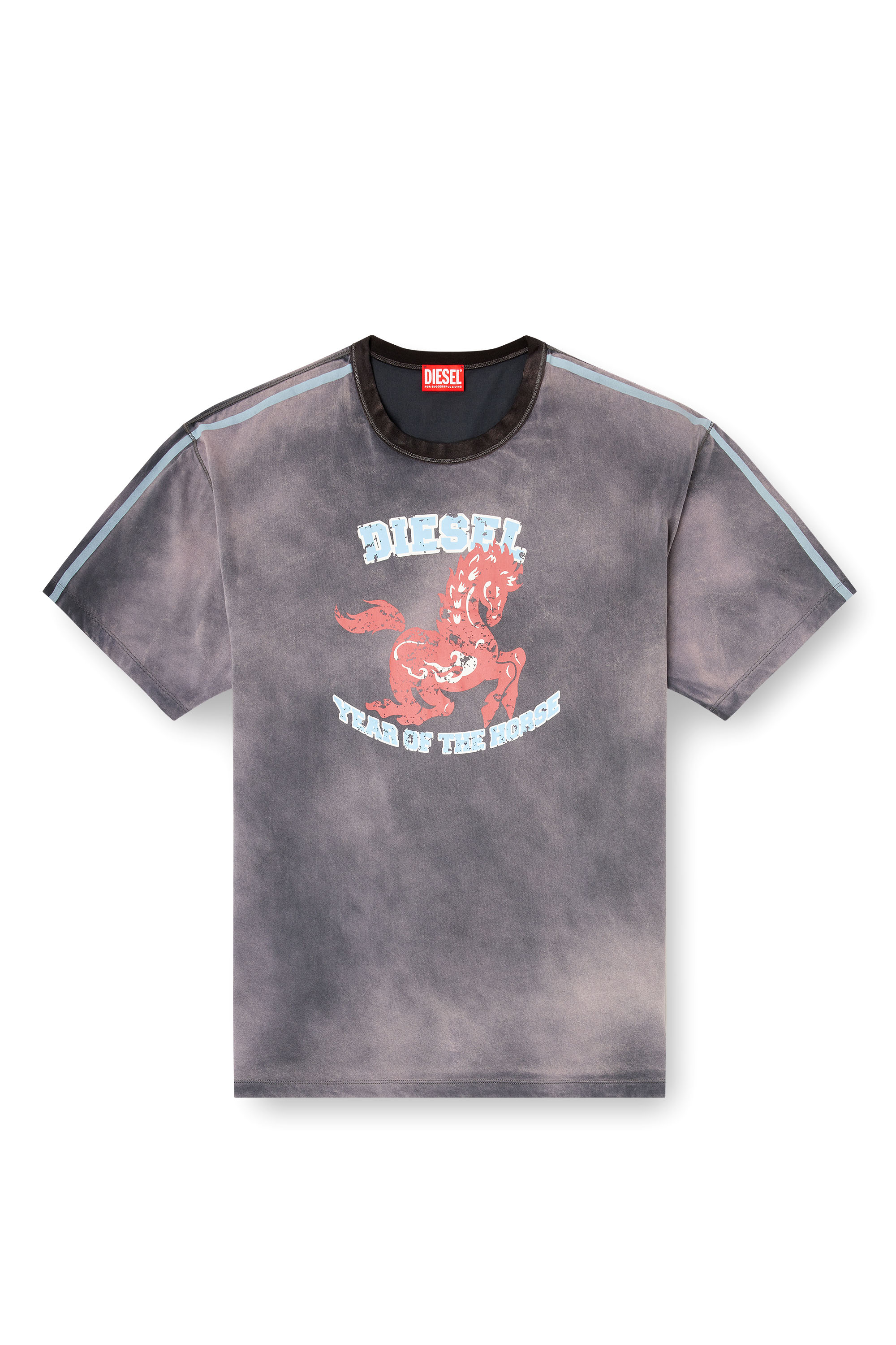 Diesel - CL-T-BOXT-HORSE, T-shirt en coton avec imprim&eacute; graphique cheval Homme in Gris - 2