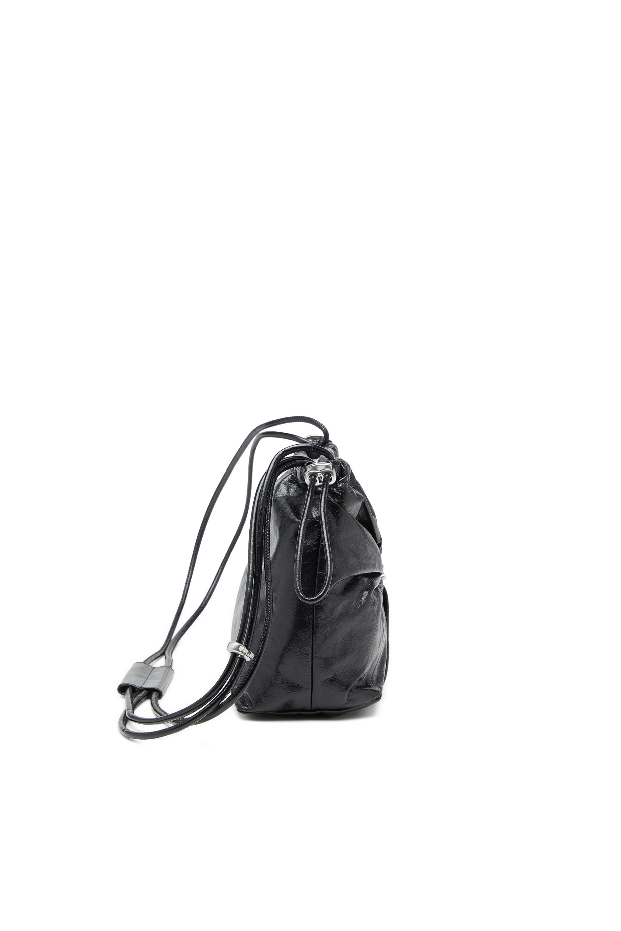 Diesel - SCRUNCH-D BUCKET, Sac seau en cuir froissé et brillant Femme in Noir - 3