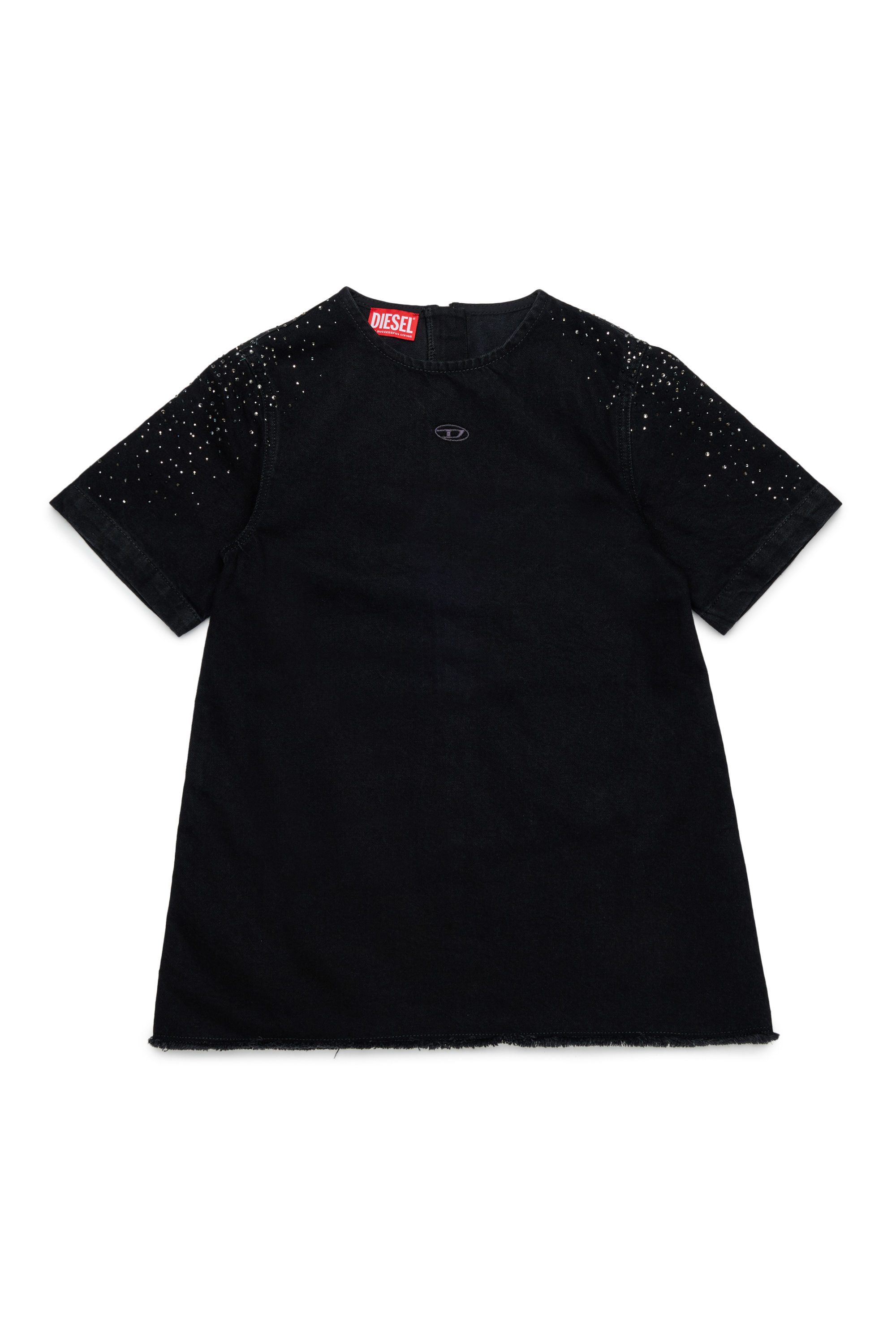 Diesel - DILBY, Robe t-shirt orn&eacute;e de strass Femme in Noir - 1