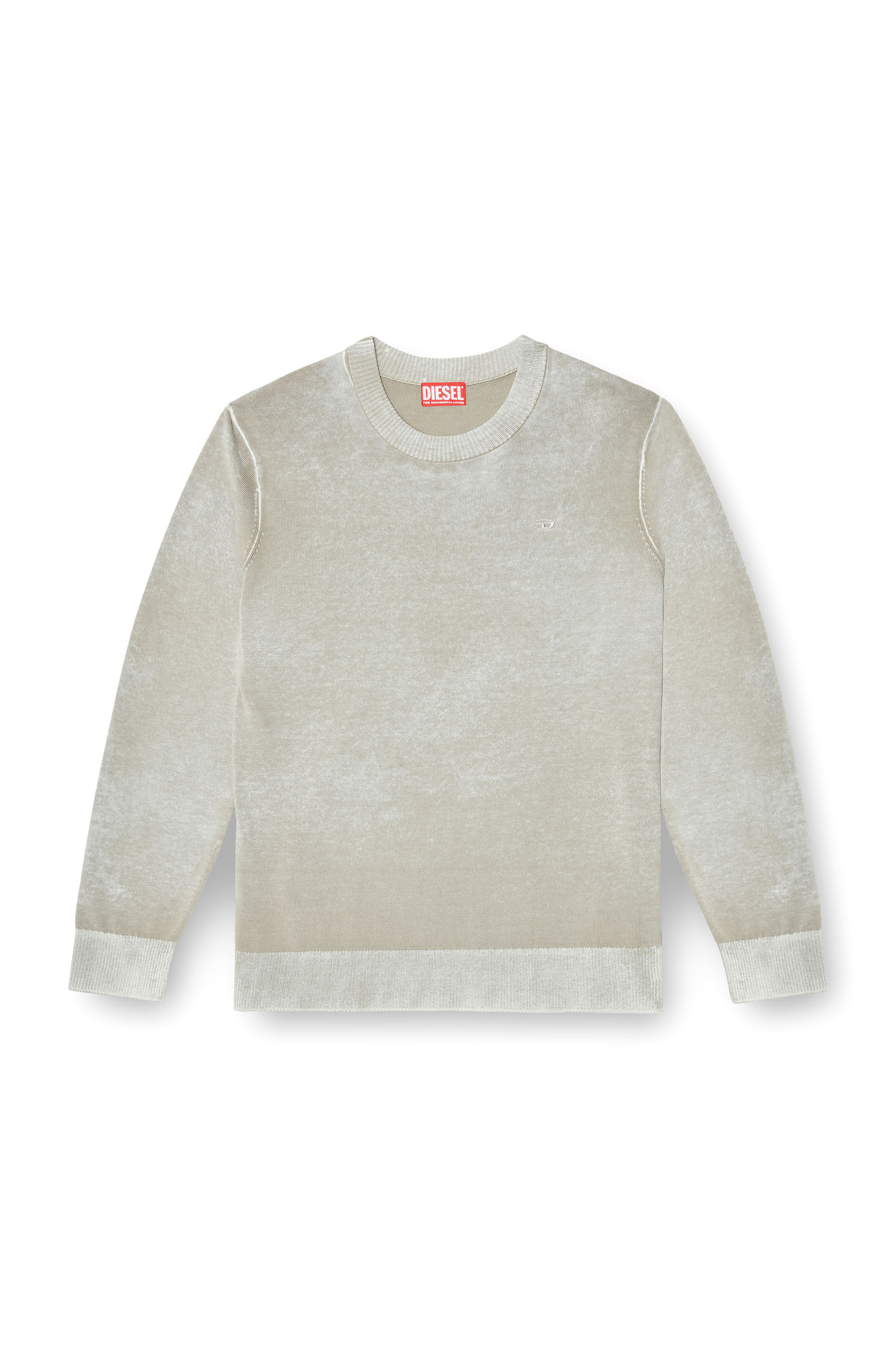 Diesel - K-LAURENT, Pull avec impression invers&eacute;e d&eacute;color&eacute;e Homme in Gris - 2