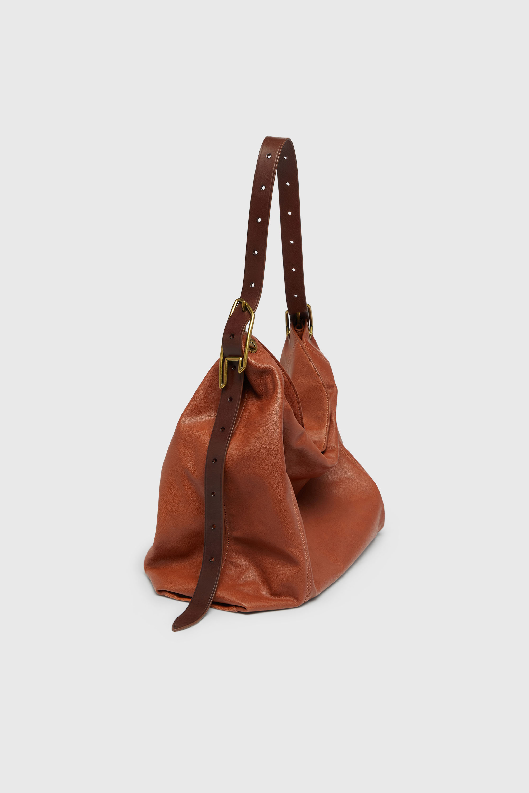 Diesel - D-LINE HOBO L, D-Line-Sac hobo en cuir brillant Femme in Marron - 7