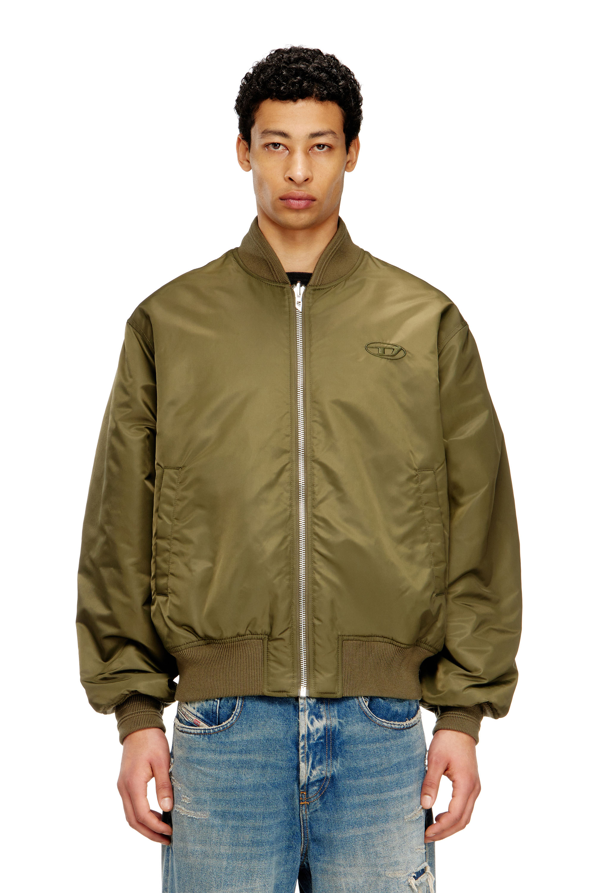 Diesel - W-TYPE-D1, Blouson aviateur rembourré avec broderie Oval D Homme in Polychrome - 1