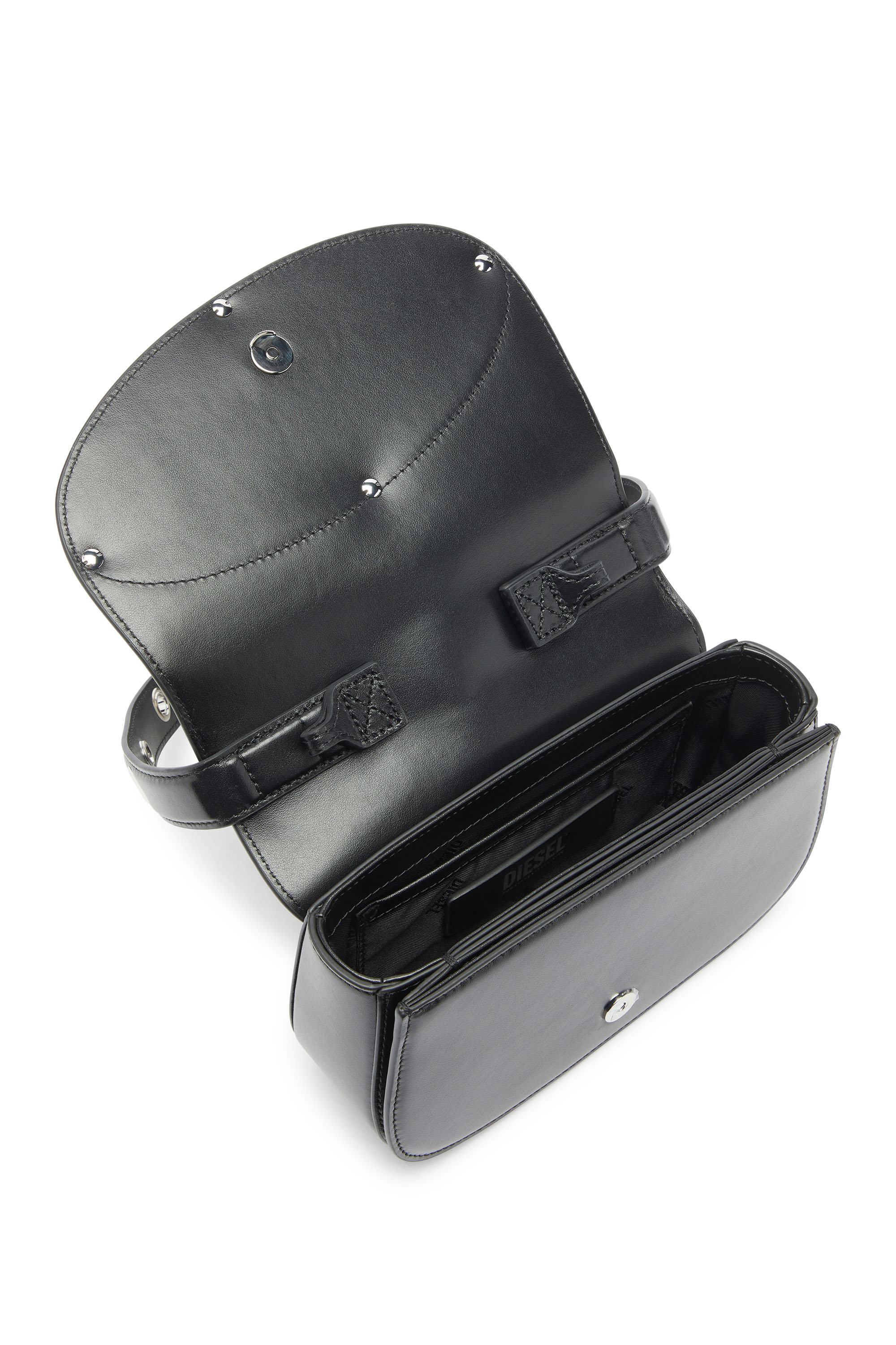 Diesel - 1DR, 1DR - Sac iconique &agrave; bandouli&egrave;re en cuir avec breloques poign&eacute;e Femme in Noir - 3