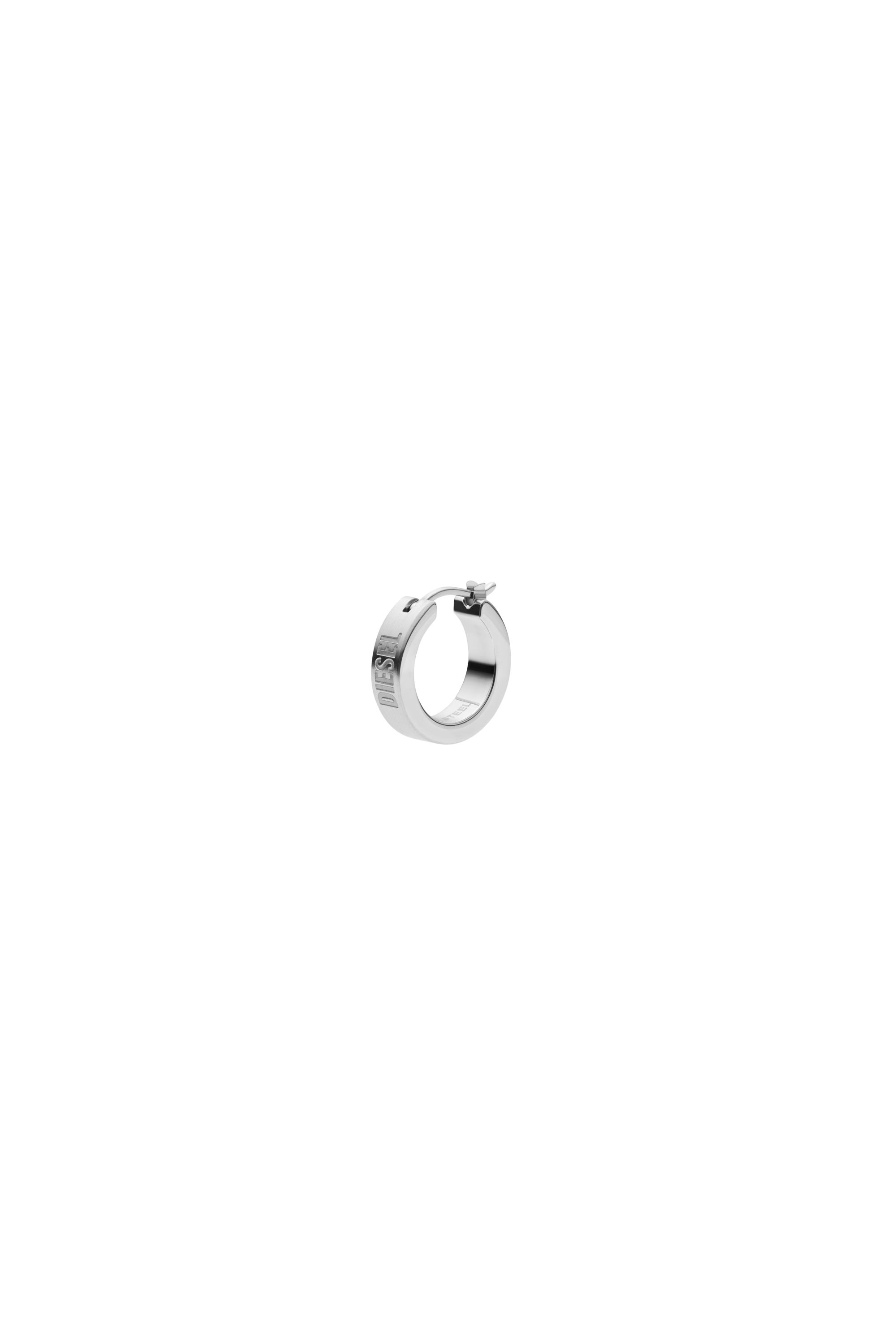 Diesel - DX1639040 JEWELLERY, Boucle d'oreille créole en acier inoxydable Mixte in Gris argenté - 1