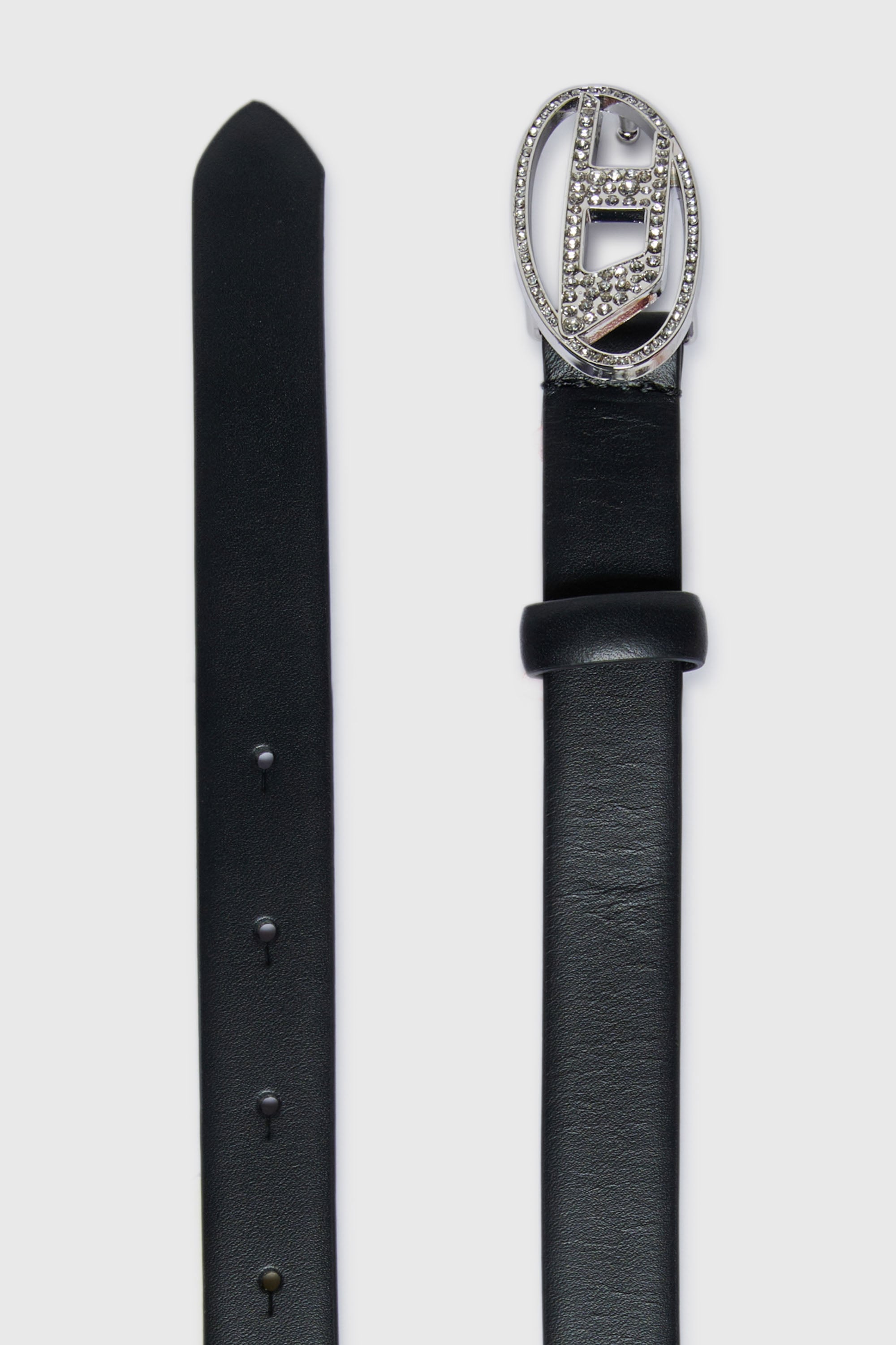 Diesel - B1DRCRYSTAL, Ceinture en cuir 2 cm avec boucle bijou Femme in Noir - 2
