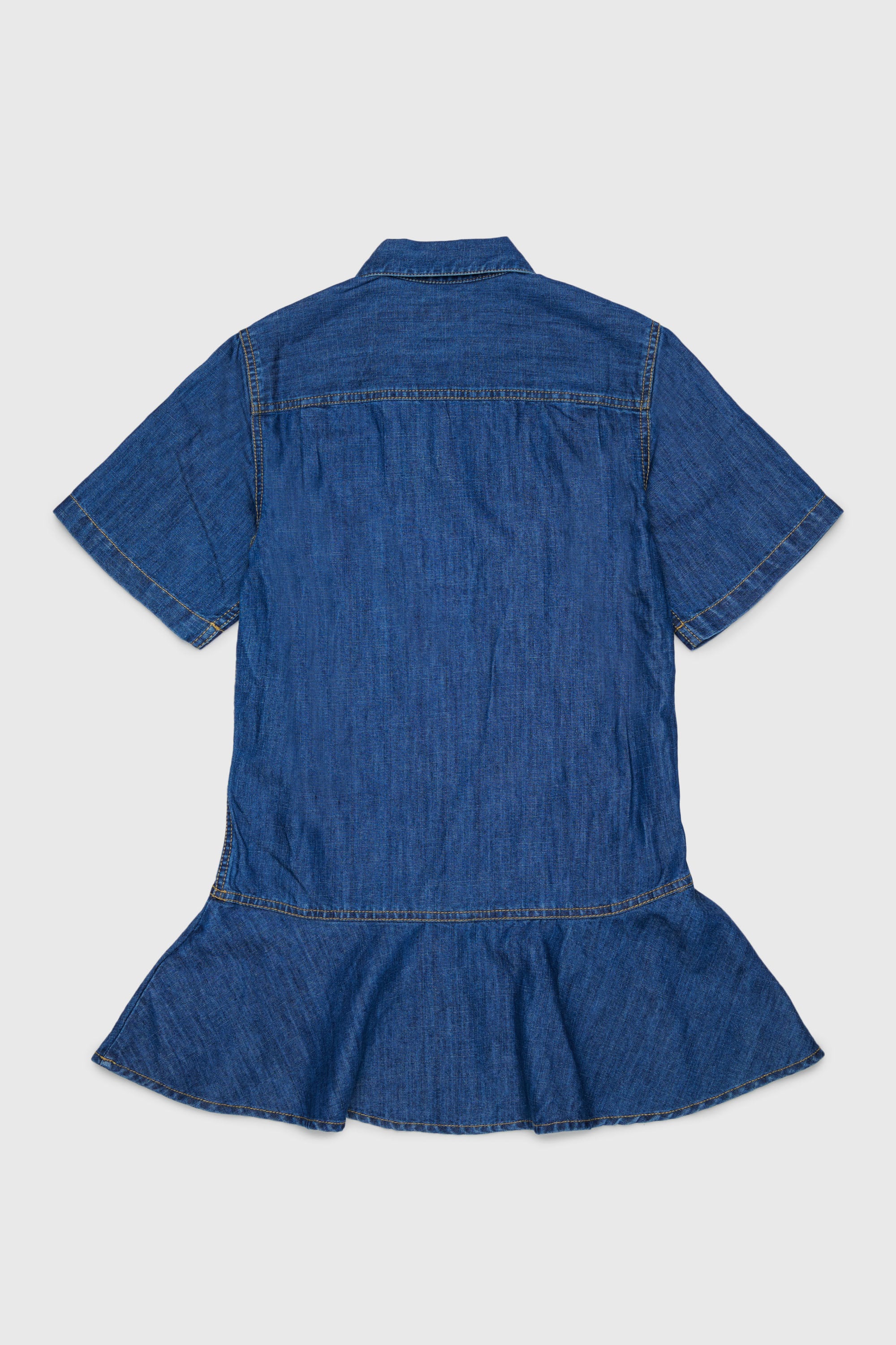 Diesel - DARYL, Robe-chemise en denim &agrave; base volant&eacute;e Femme in Bleu - 2