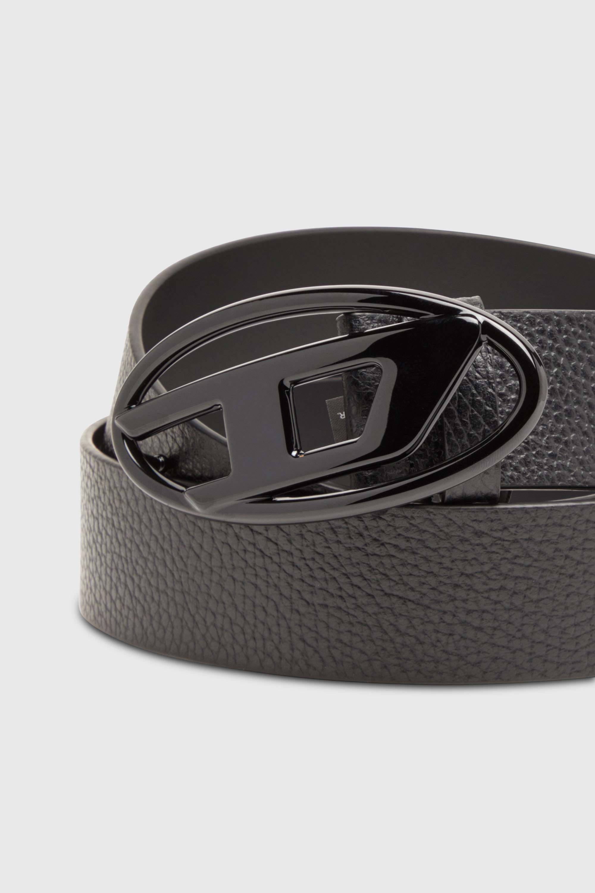 Diesel - B-1DR, Ceinture 4 cm en cuir  avec boucle &agrave; logo Oval D mate Mixte in Noir - 3