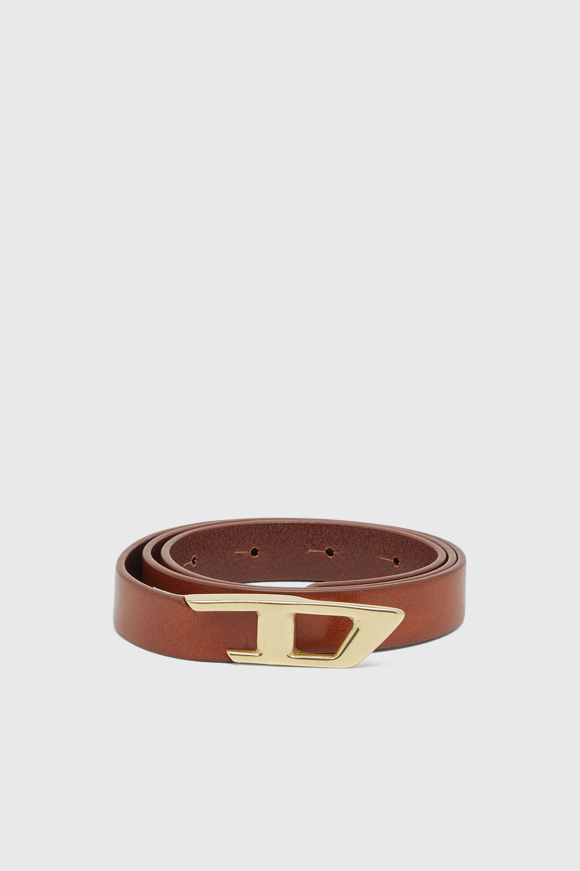 Diesel - B-D LOGO 2.0 20, Ceinture 2 cm en cuir avec boucle m&eacute;tallique D Femme in Marron - 1