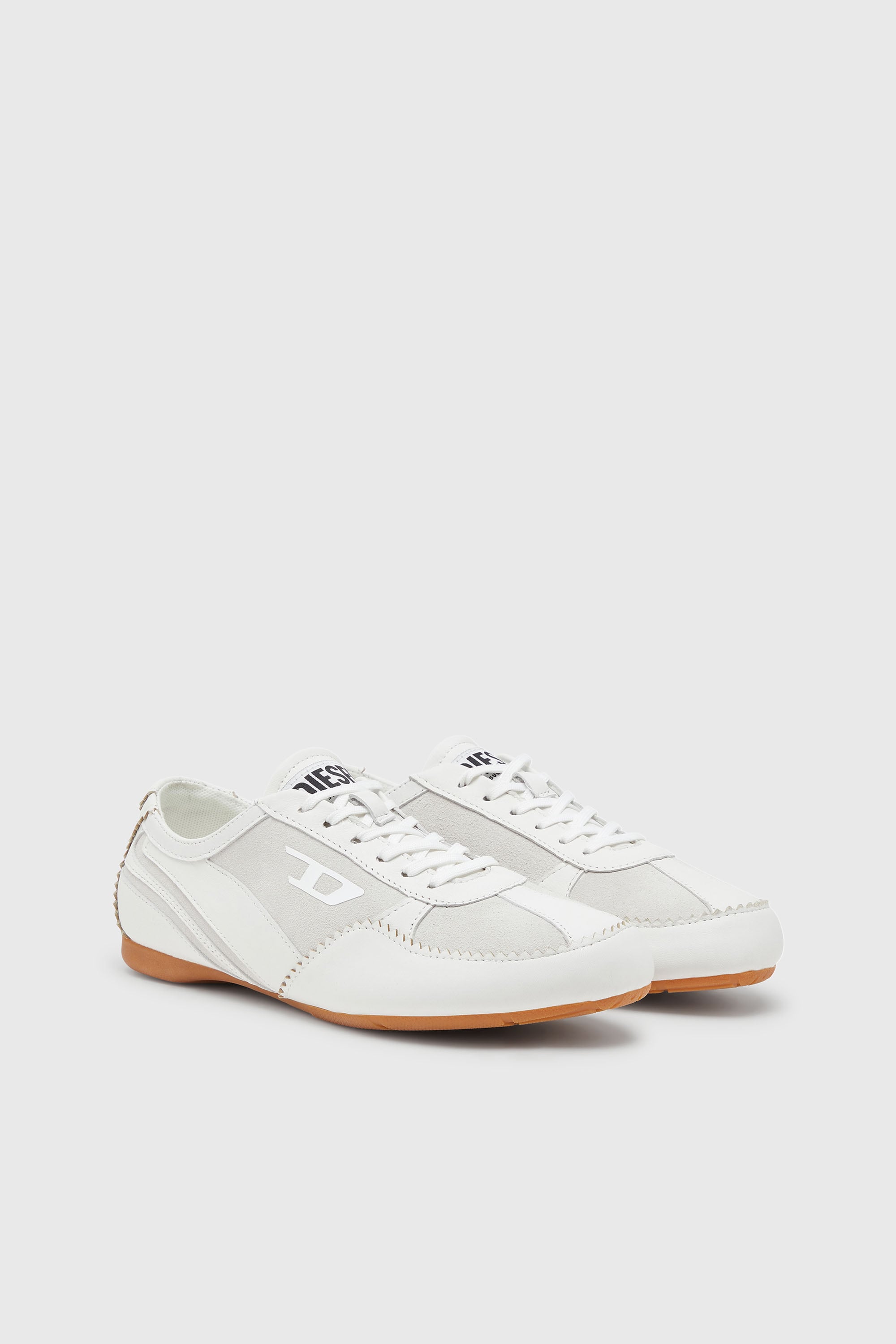 Diesel - D-MILE LOW W, D-Mile-Baskets en cuir et daim Femme in Blanc - 2