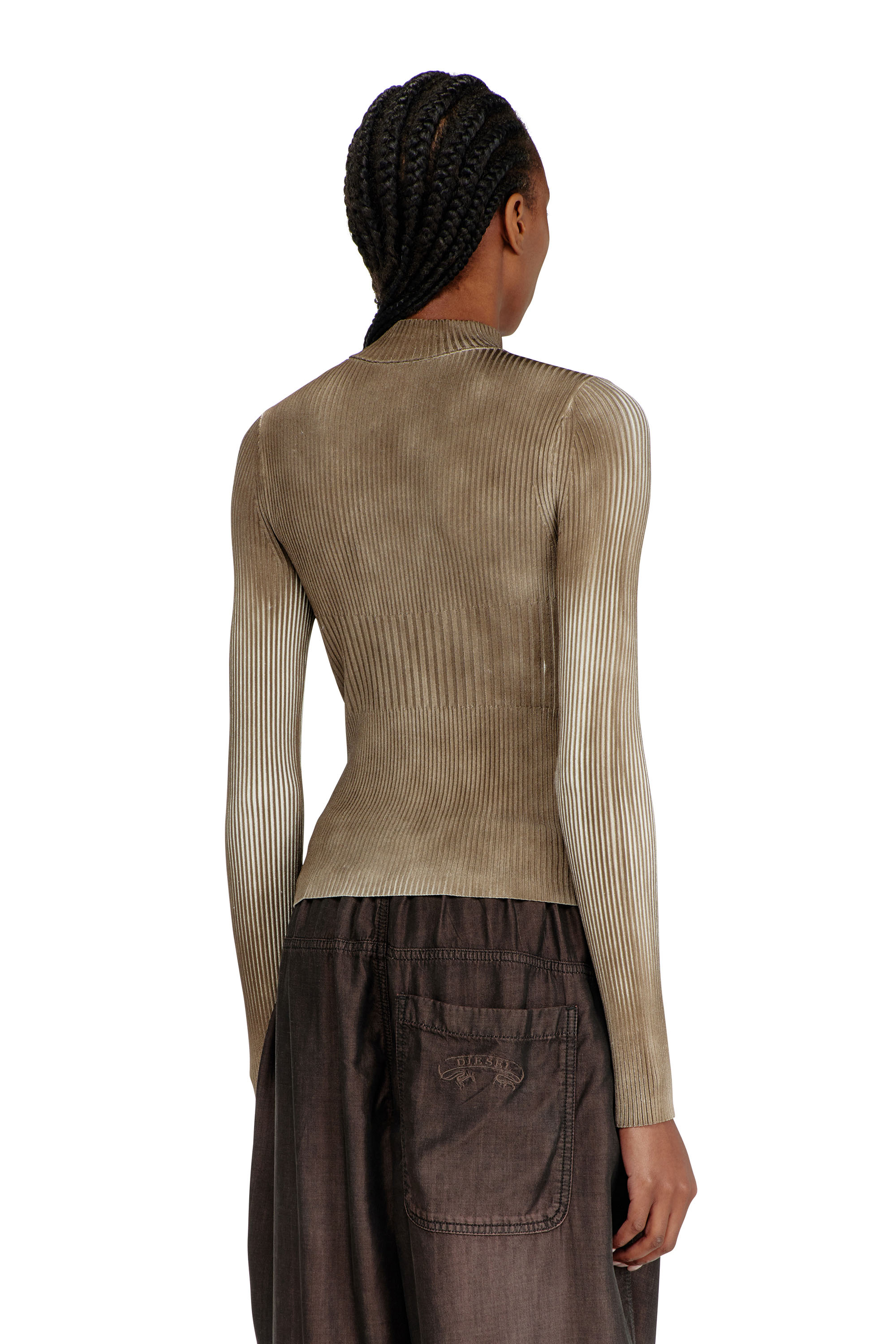 Diesel - M-SARMA, Cardigan zipp&eacute; c&ocirc;tel&eacute; avec bandes contrastantes Femme in Polychrome - 4