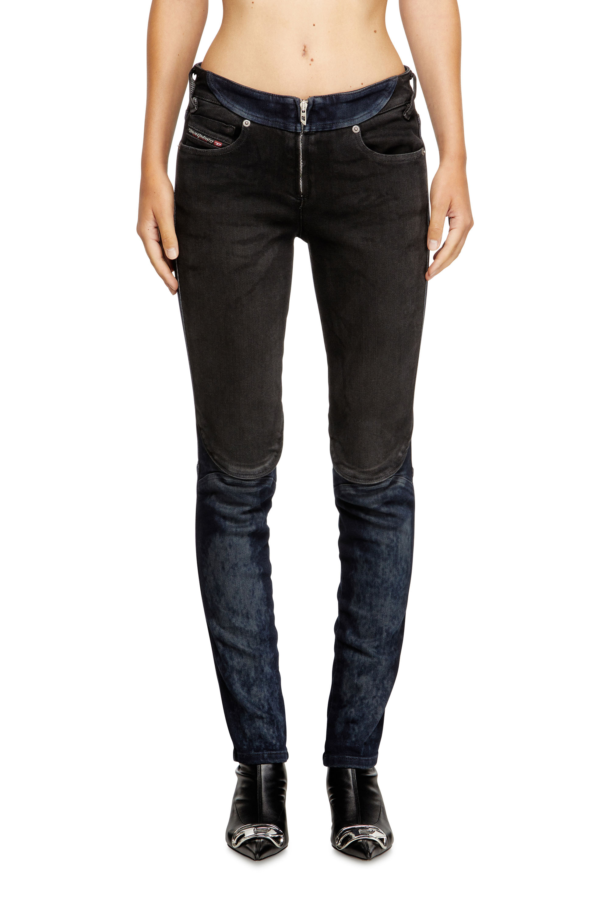 Diesel - Slim Jeans D-Bikee 09M92 Femme, Bleu Foncé - Image 3