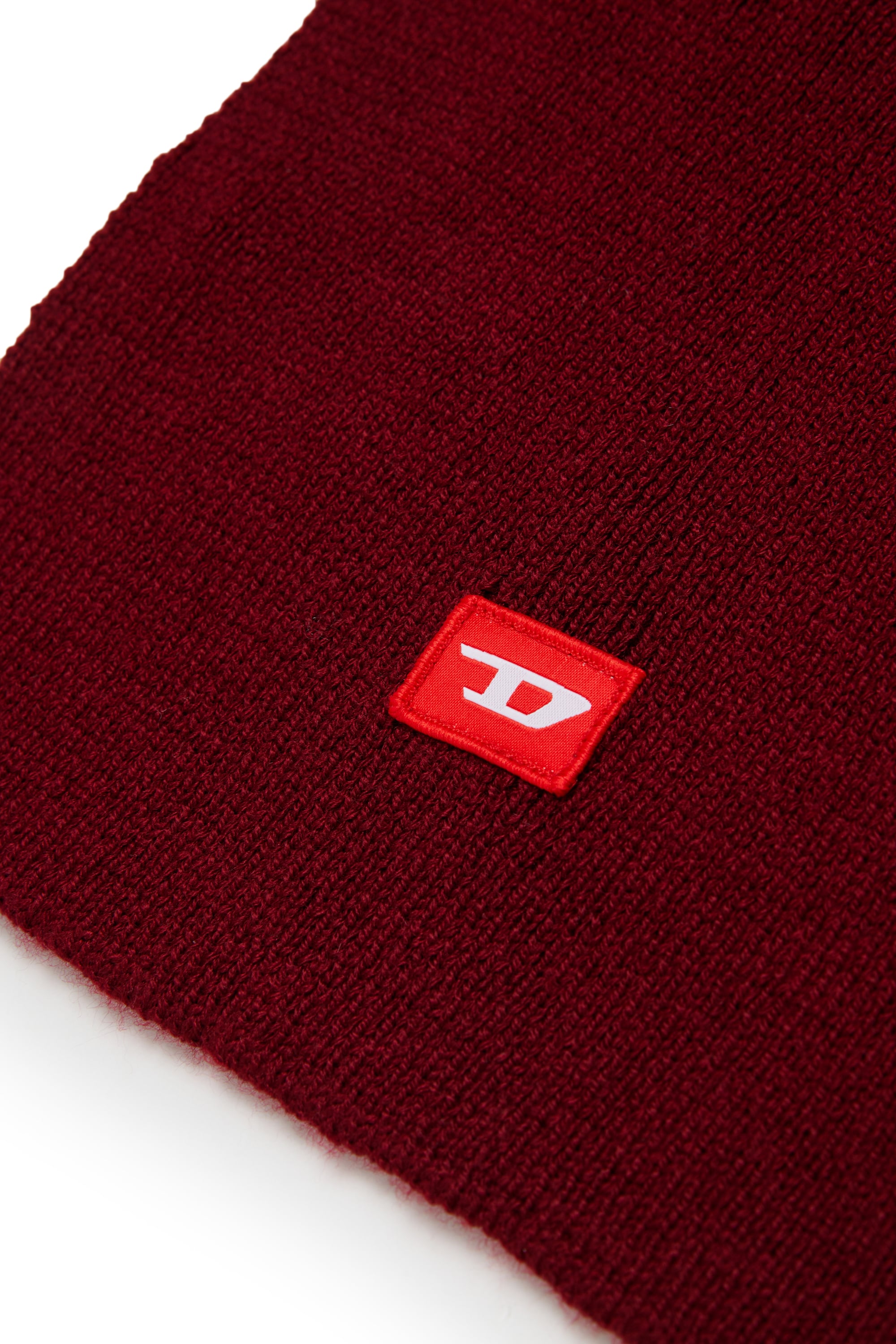 Diesel - RLOT, &Eacute;charpe en m&eacute;lange de laine avec patch logo D Mixte in Rouge - 3