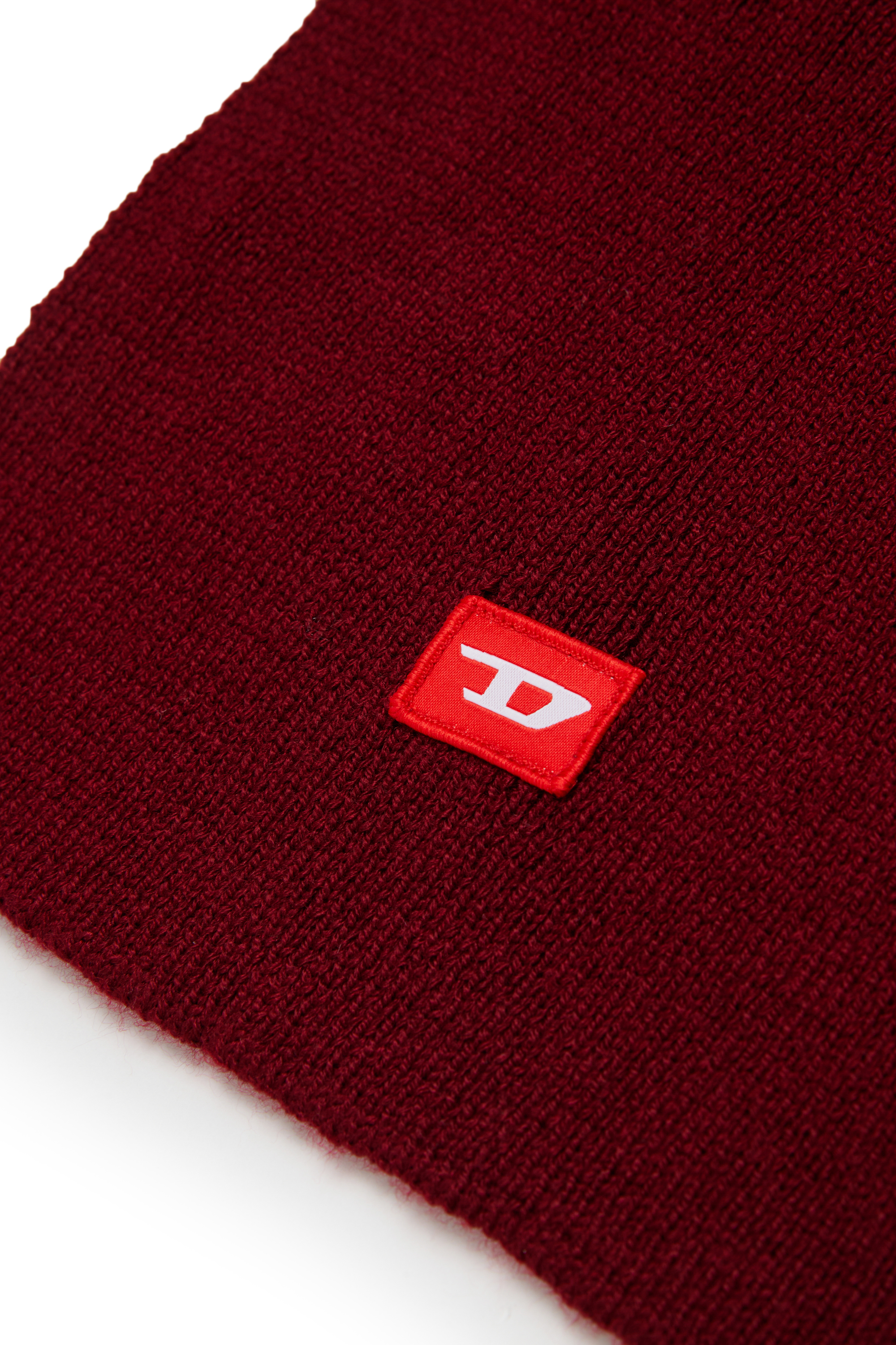 Diesel - RLOT, &Eacute;charpe en m&eacute;lange de laine avec patch logo D Mixte in Rouge - 3