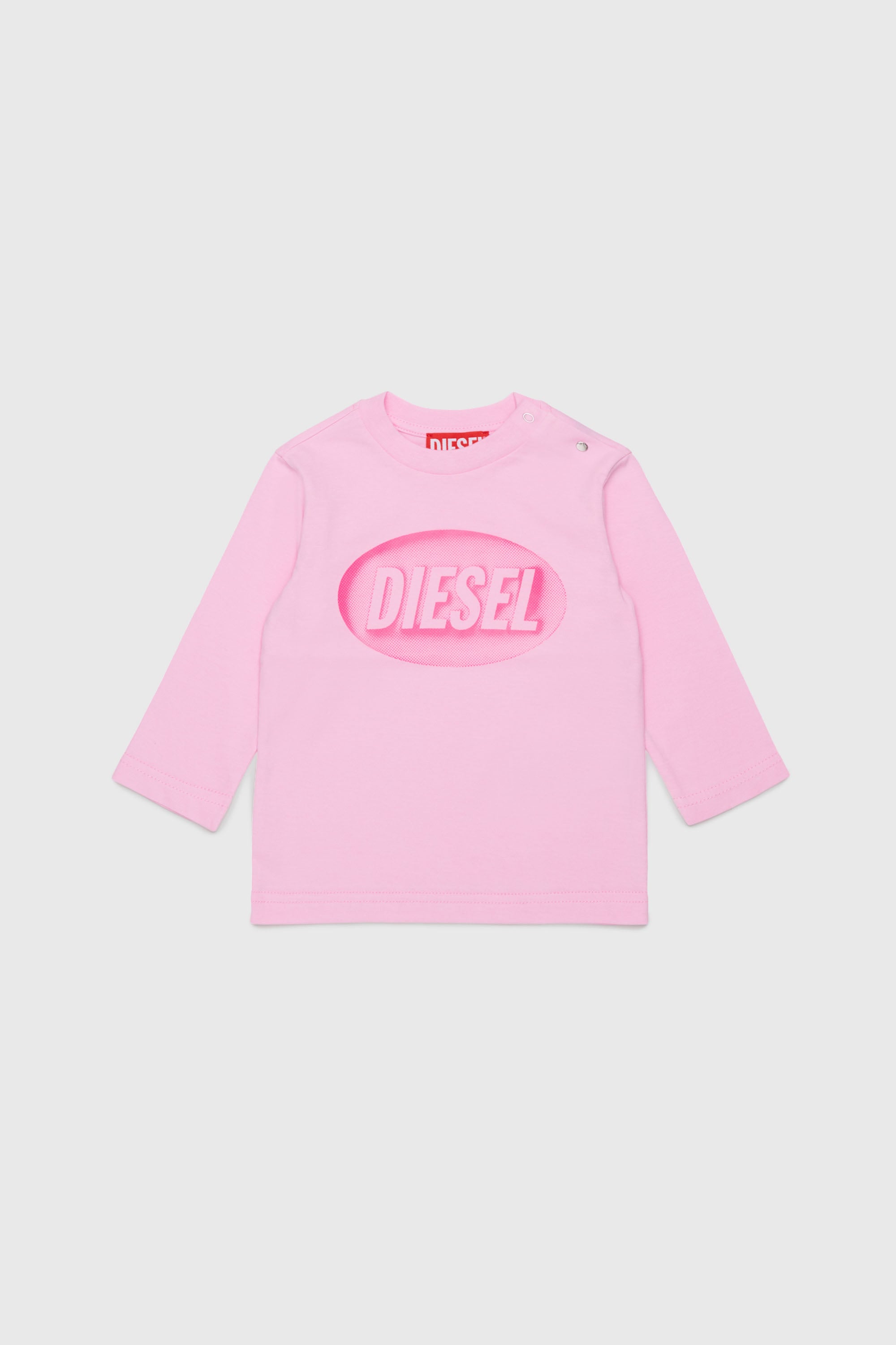 Diesel - TELMB, T-shirt en coton avec imprim&eacute; logo Homme in Rose - 1