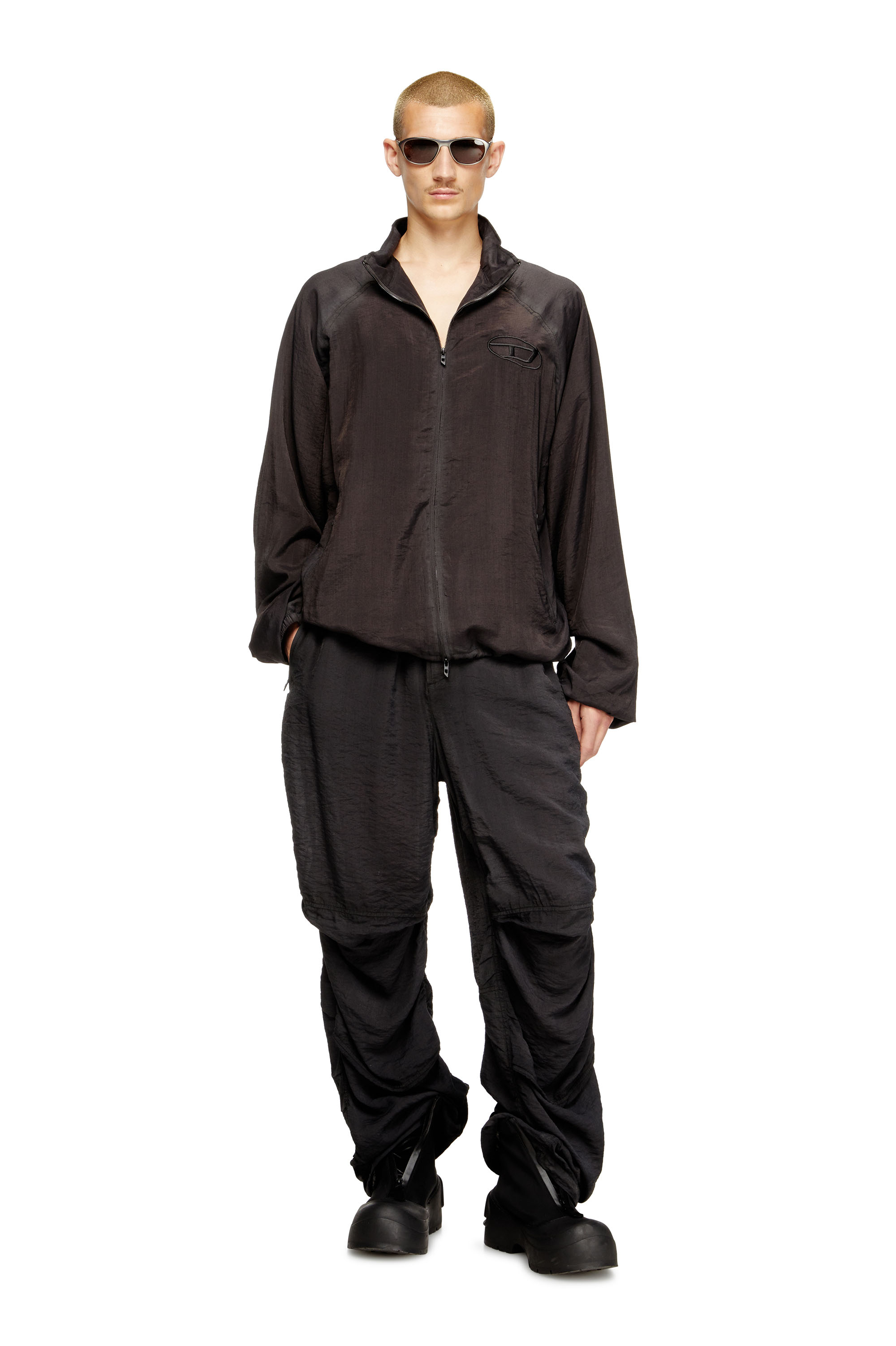 Diesel - J-HENRI-SOUVENIR, Veste de survêtement brodée style souvenir Homme in Gris - 2