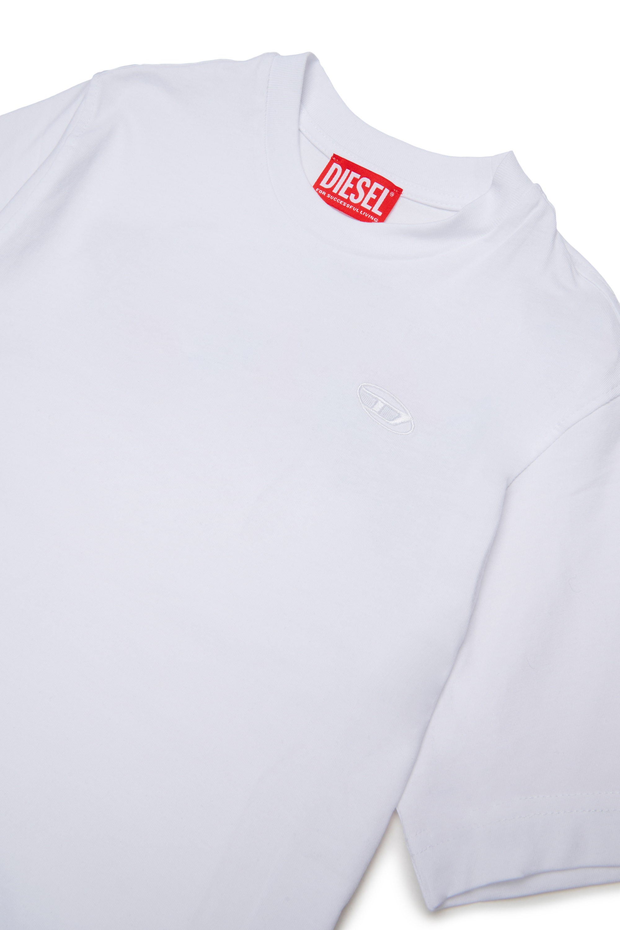 Diesel - TSCRAP OVER, T-shirt avec broderie Oval D et imprim&eacute; flock Homme in Blanc - 2