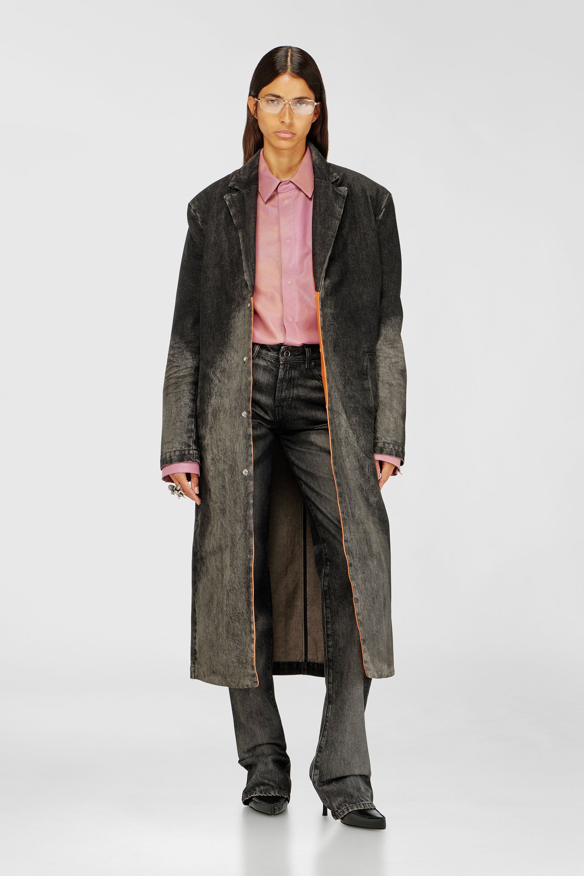 Diesel - D-IANCH-FSJ, Manteau long en denim effet us&eacute; Mixte in Noir - 2