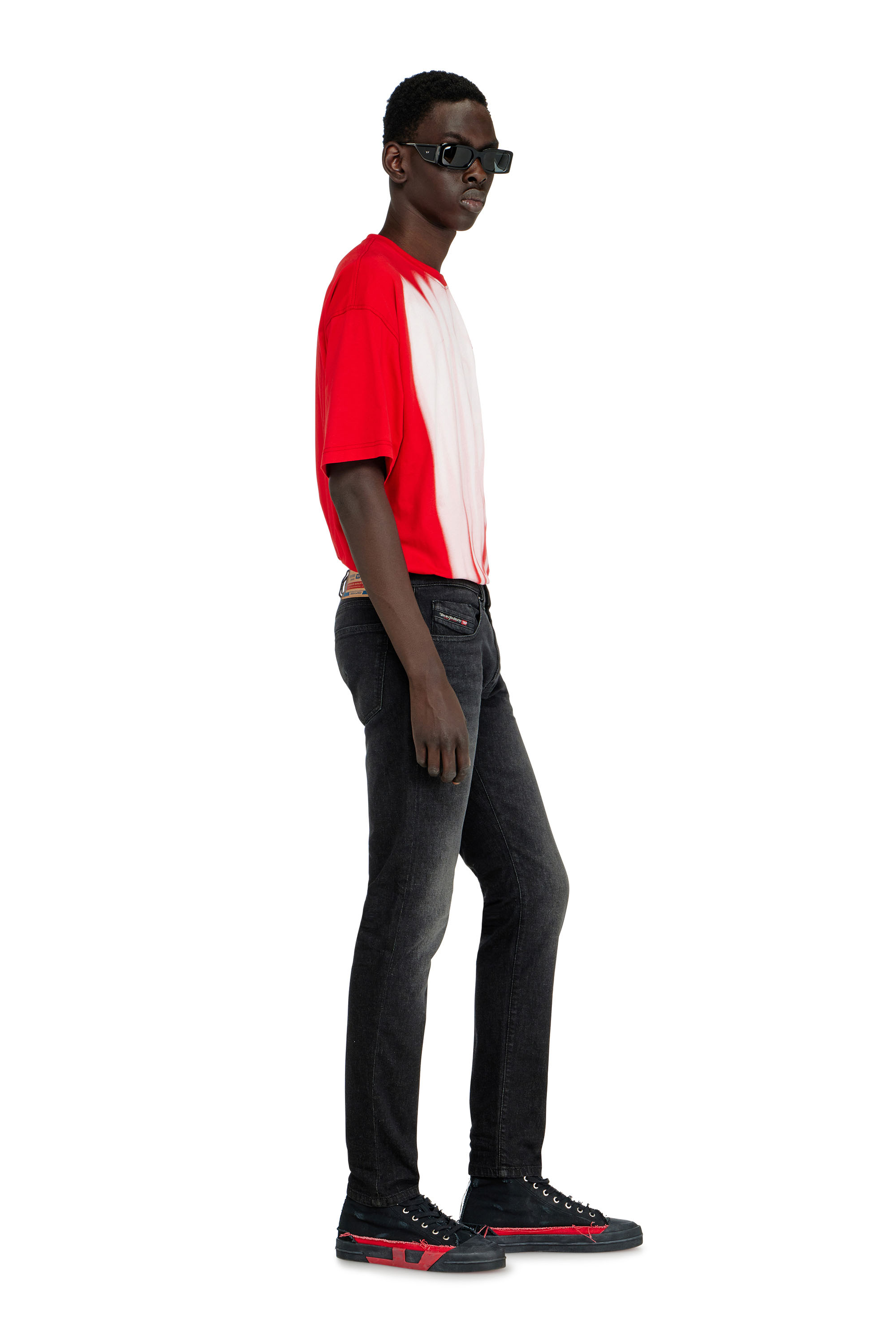 Diesel - Slim Jeans 2019 D-Strukt 0DBDT Homme, Noir/Gris fonc&eacute; - Image 4