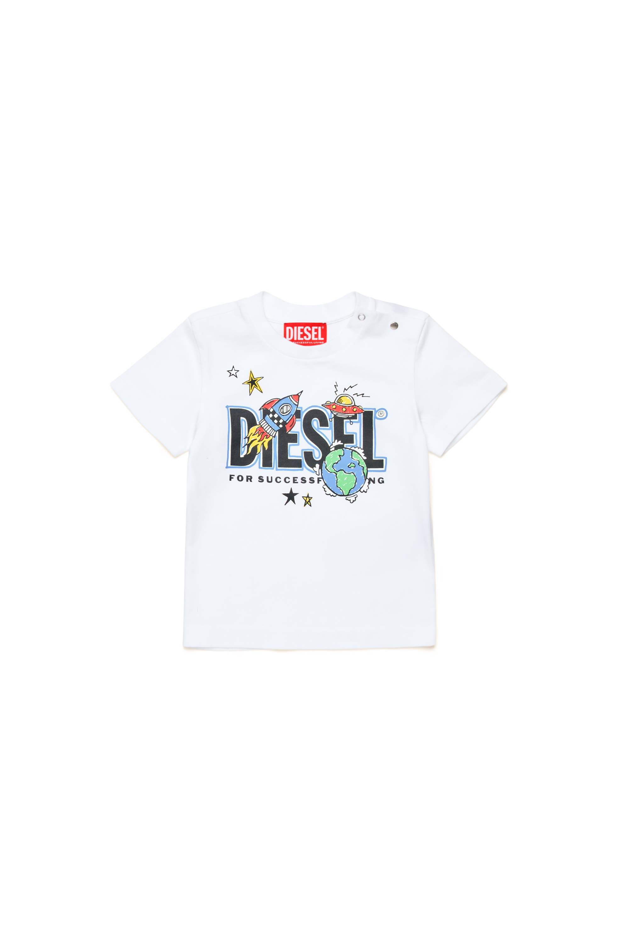 Diesel - TBIMBOB, T-shirt avec logo fusée Homme in Blanc - 1