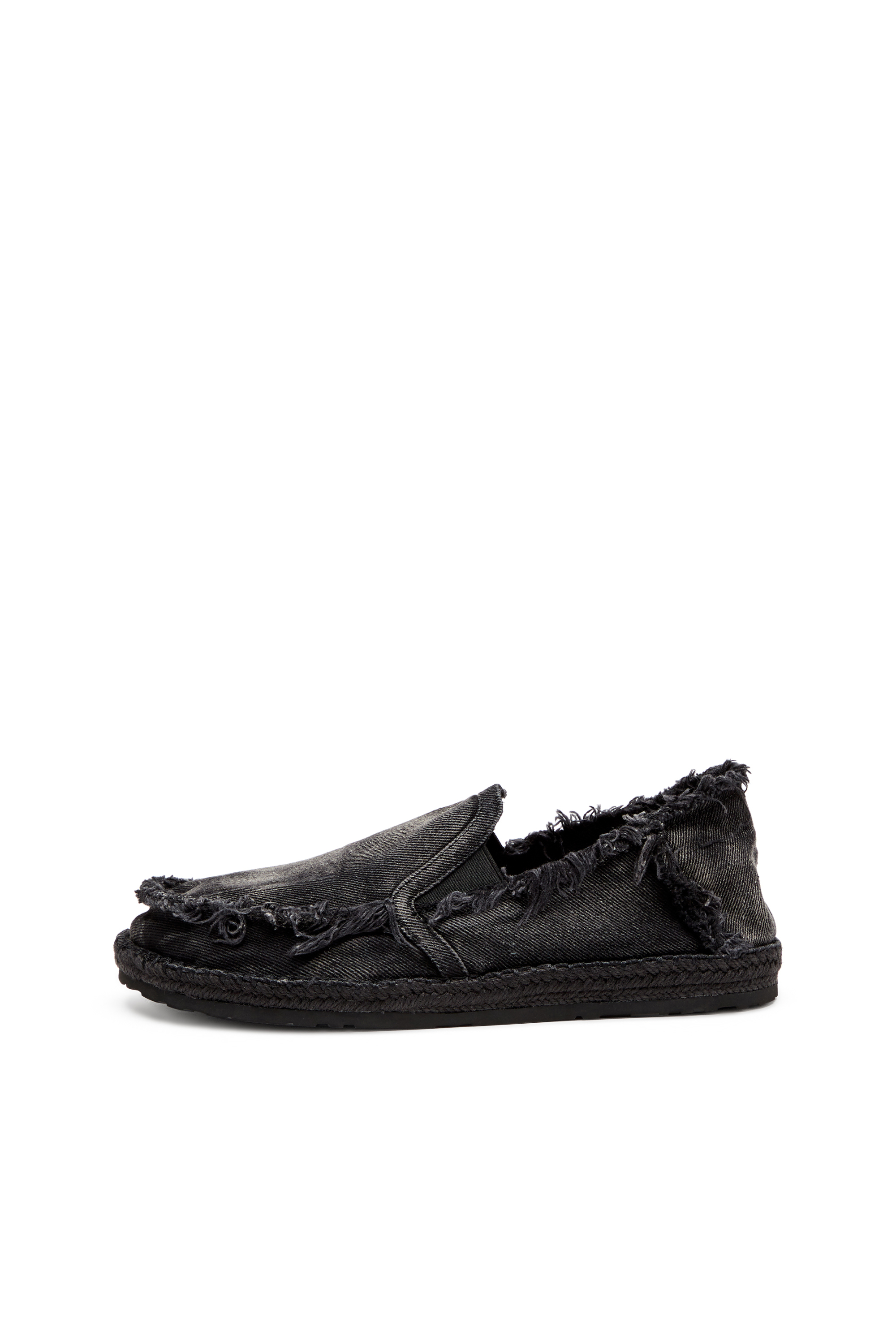 Diesel - D-LUKAS ESP, D-Lukas-Mocassins espadrilles en denim vieilli Homme in Noir - 7