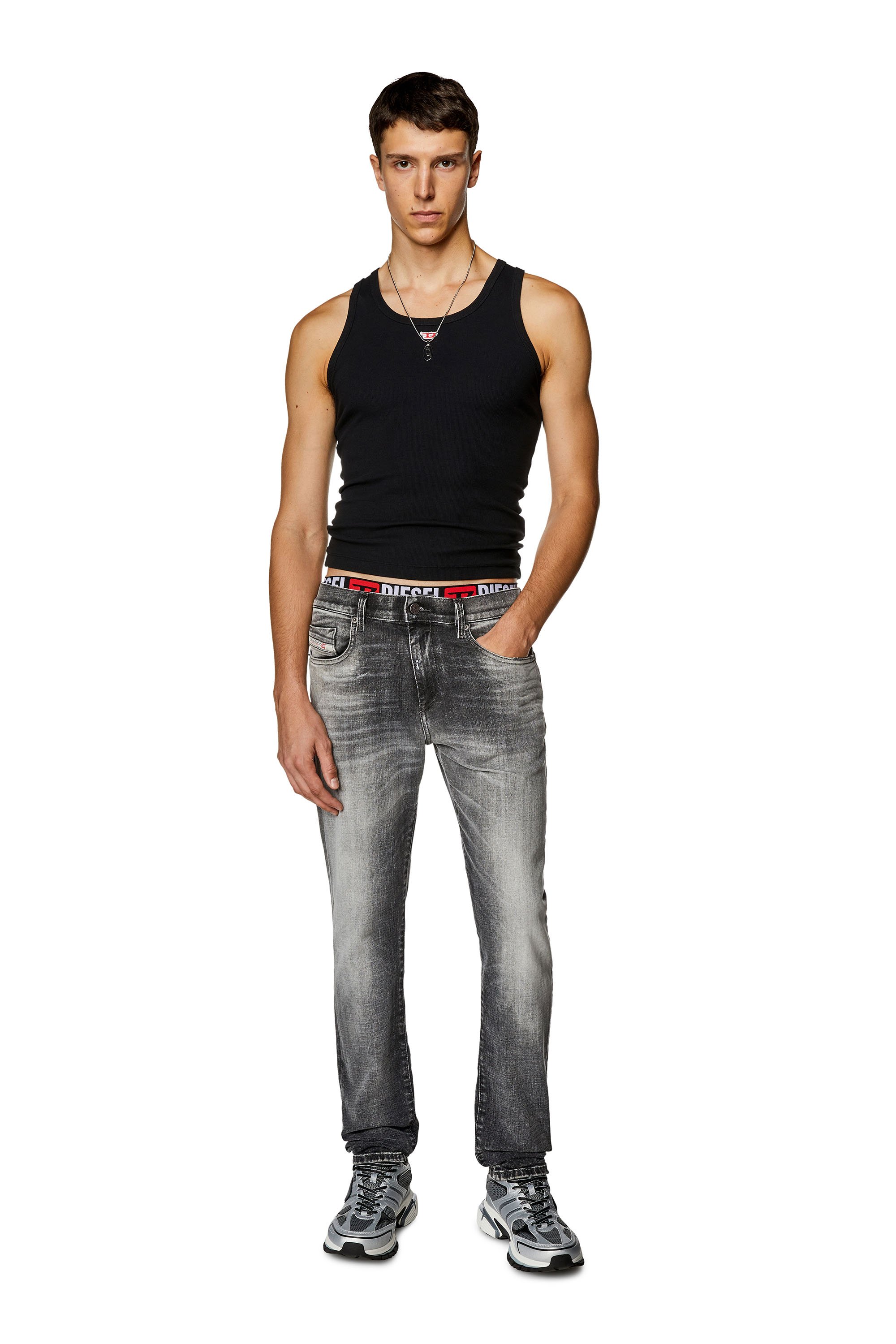 Diesel - Slim Jeans 2019 D-Strukt 09G88, Noir/Gris foncé - Image 1