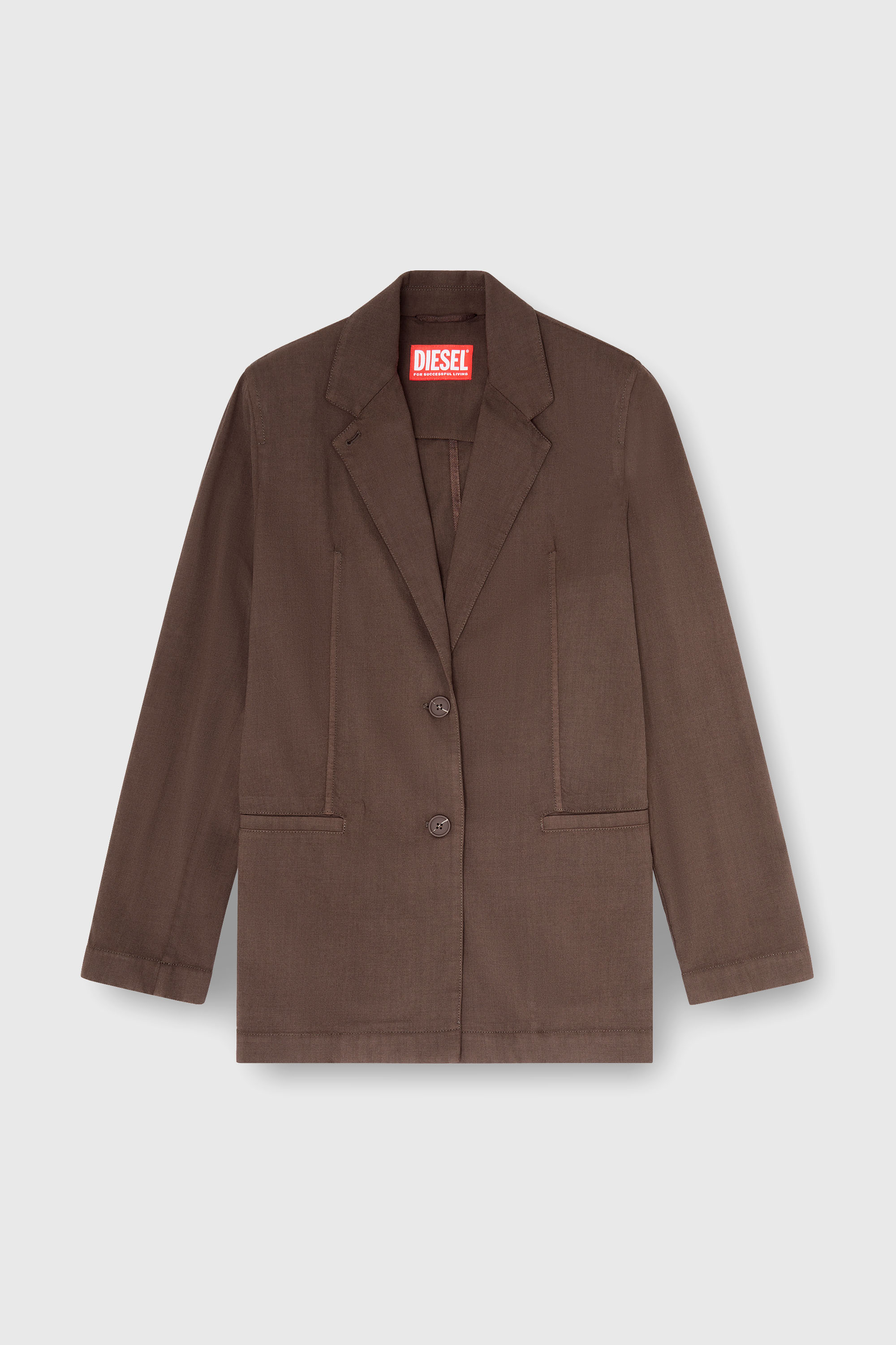 Diesel - G-KESSIER, Blazer d&eacute;structur&eacute; en laine stretch Femme in Marron - 2