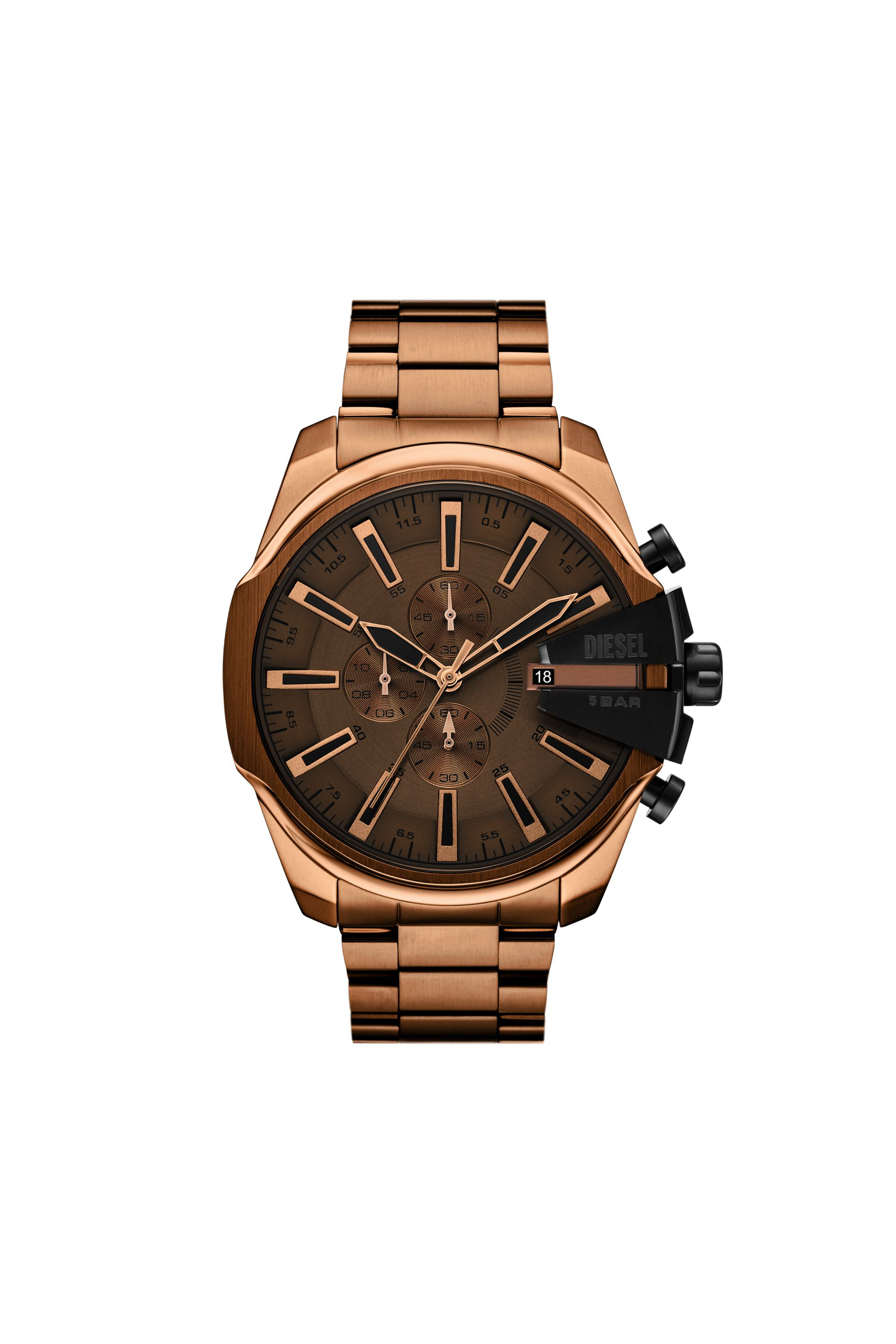 Diesel - DZ4697 WATCH, Montre Mega Chief slim en acier inoxydable  marron Homme in Marron - 1