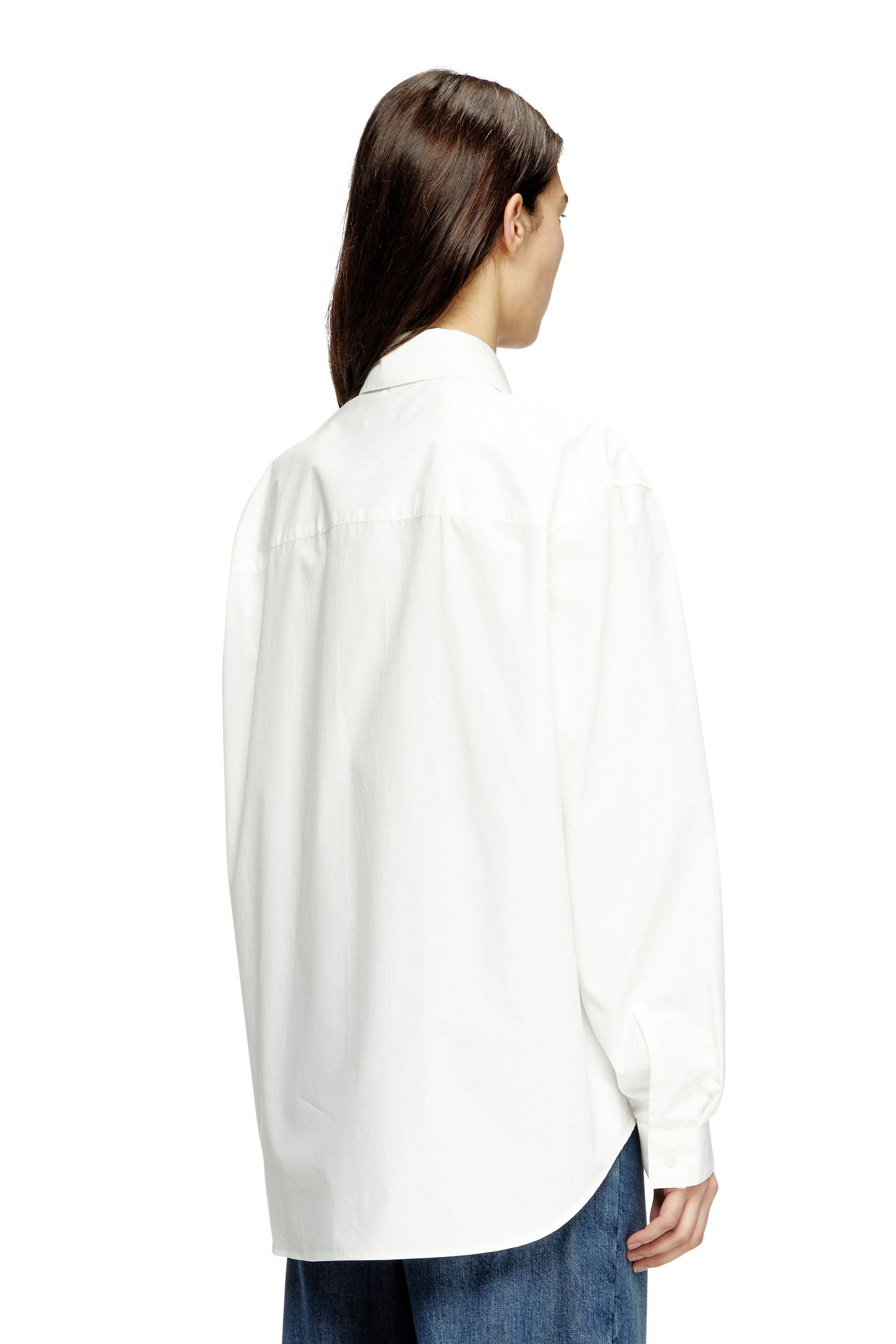 Diesel - S-SIMPLY-C-WN-R1, Chemise style boyfriend avec Oval D Femme in Blanc - 4