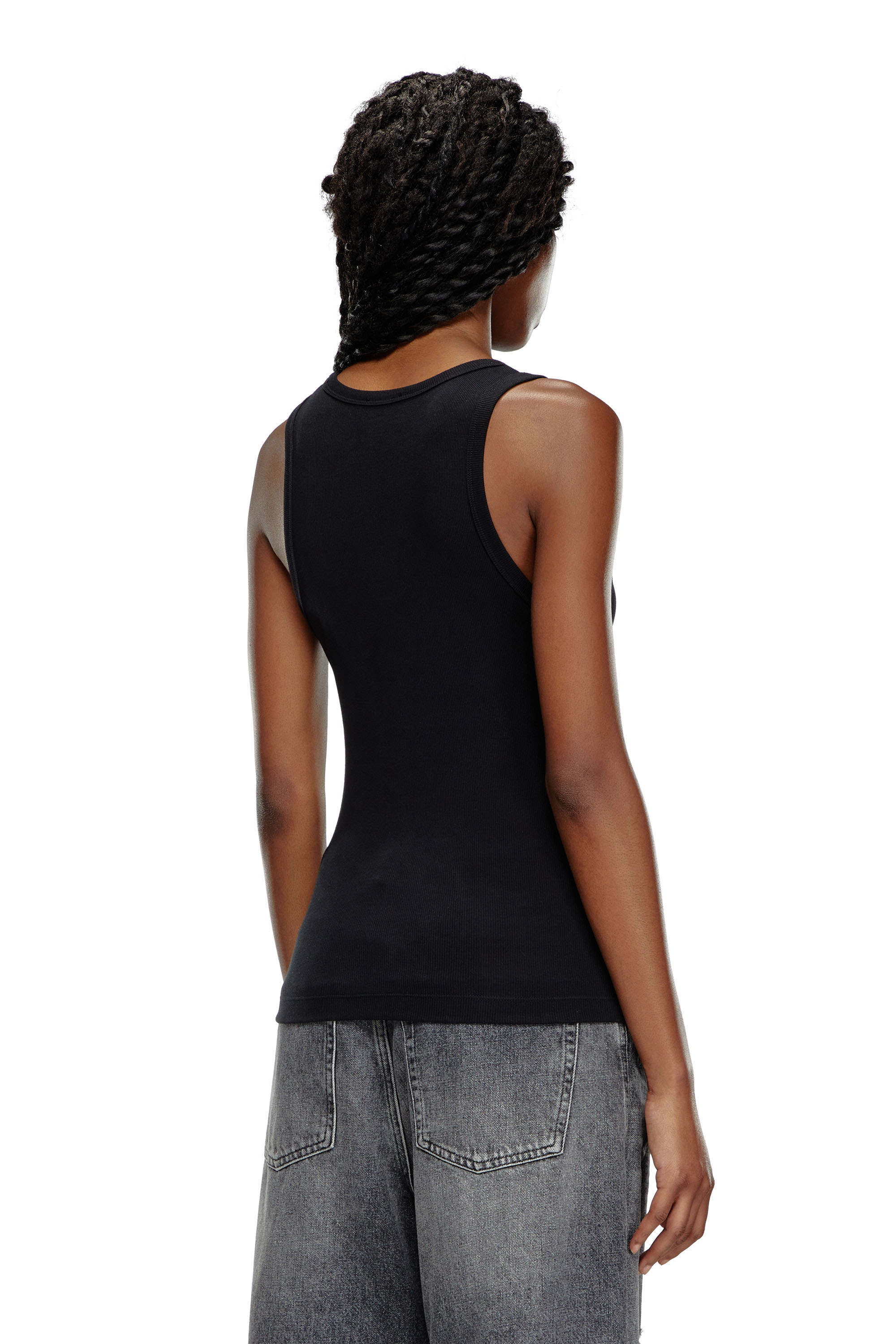 Diesel - T-ANKY-D, Débardeur avec empiècement D brodé Femme in Noir - 4