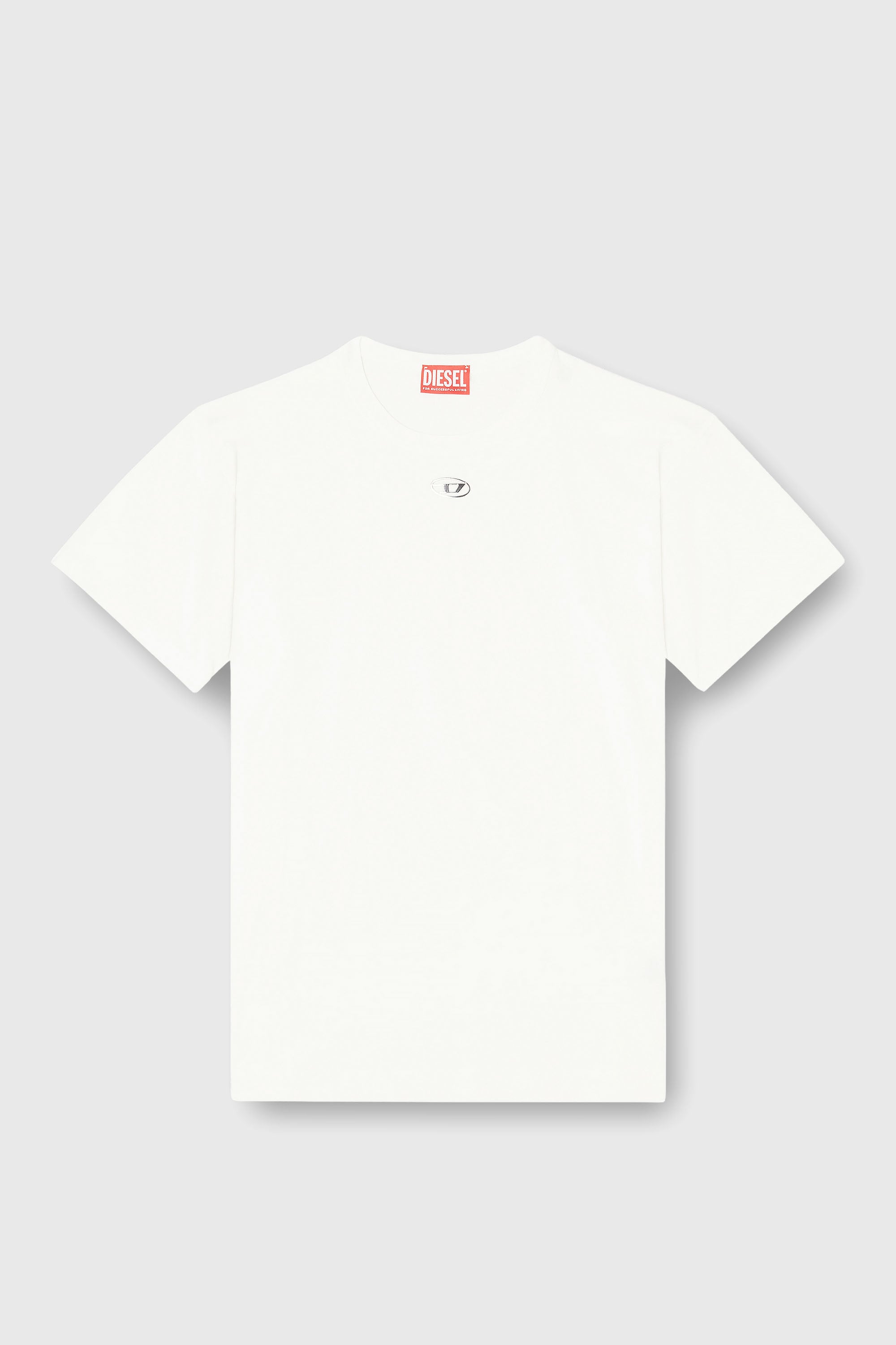 Diesel - T-NORMY-OD-S1, T-shirt en coton avec Oval D m&eacute;tallique Femme in Blanc - 2