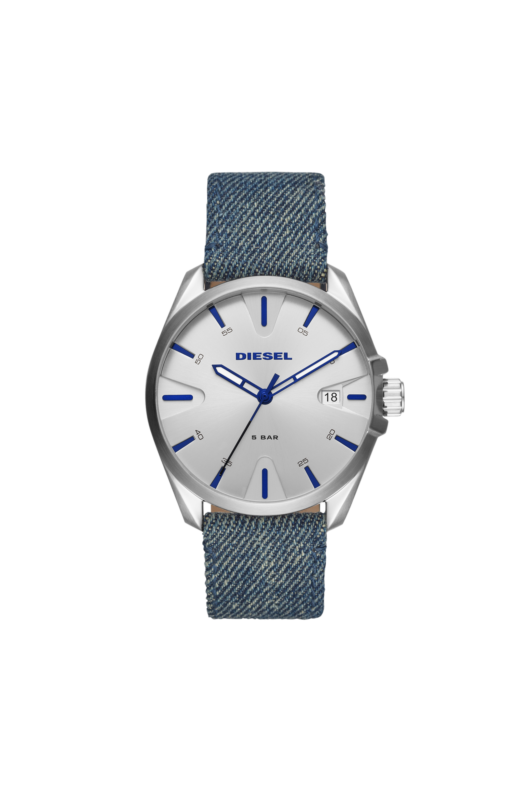 Diesel - DZ1891, MS9 montre à trois aiguilles en denim bleu Homme in Bleu - 1