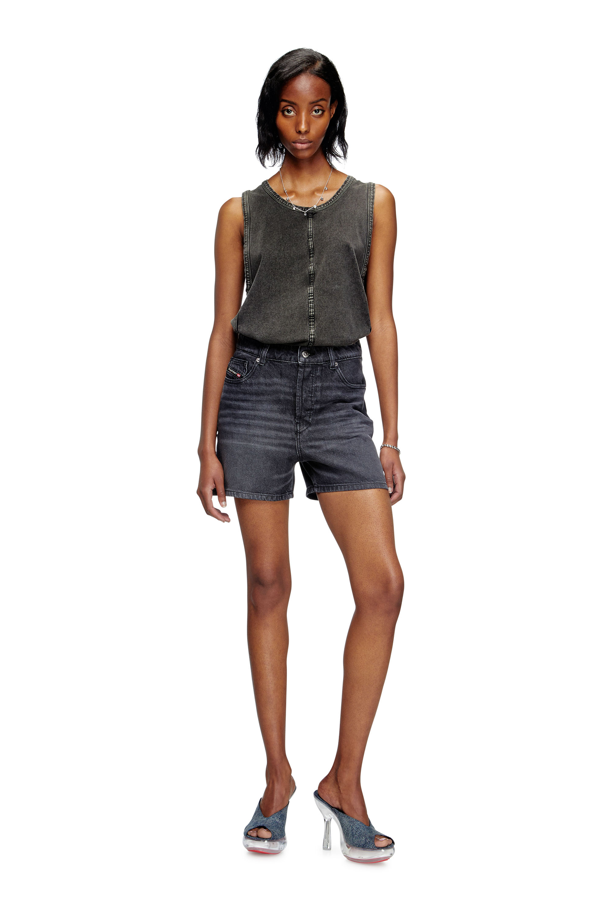 Diesel - DE-JIRO, Short en denim Femme in Noir - 1