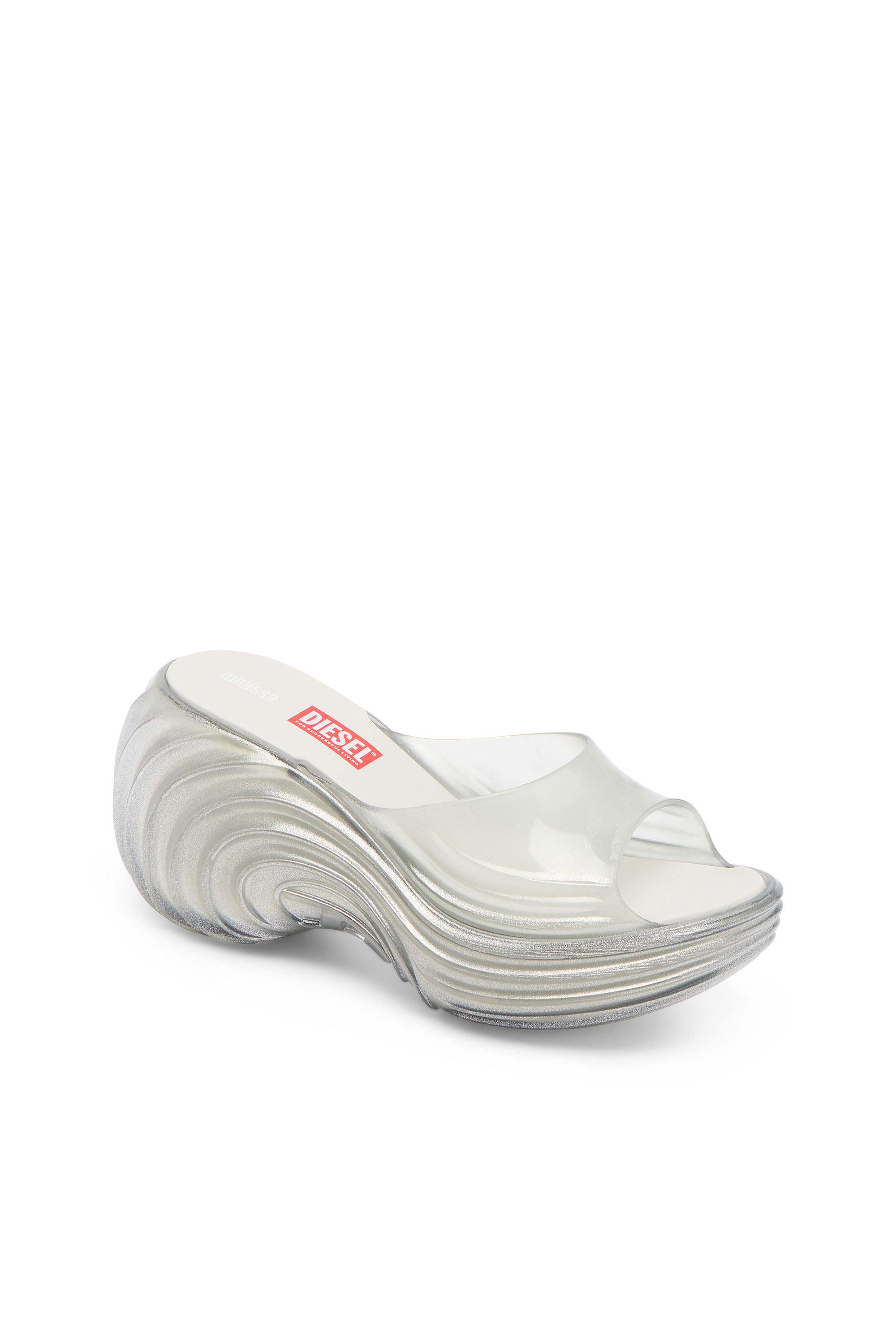 Diesel - MELISSA QUANTUM PLATFORM, Mule &agrave; plateforme en Melflex&reg; Femme in Gris argent&eacute; - 6