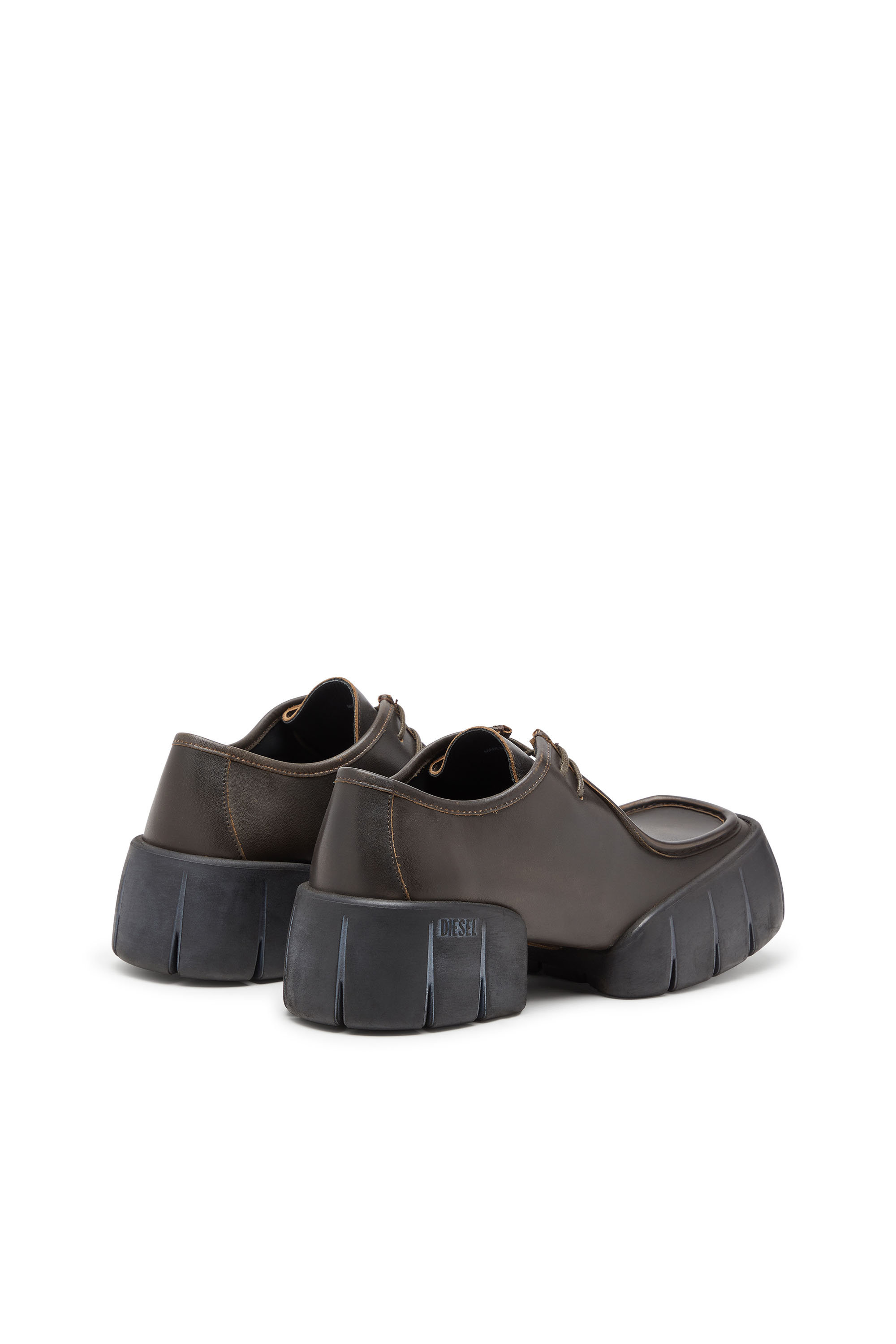 Diesel - D-TEX WB, D-Tex-Chaussures style mocassin en cuir brossé Homme in Marron - 3