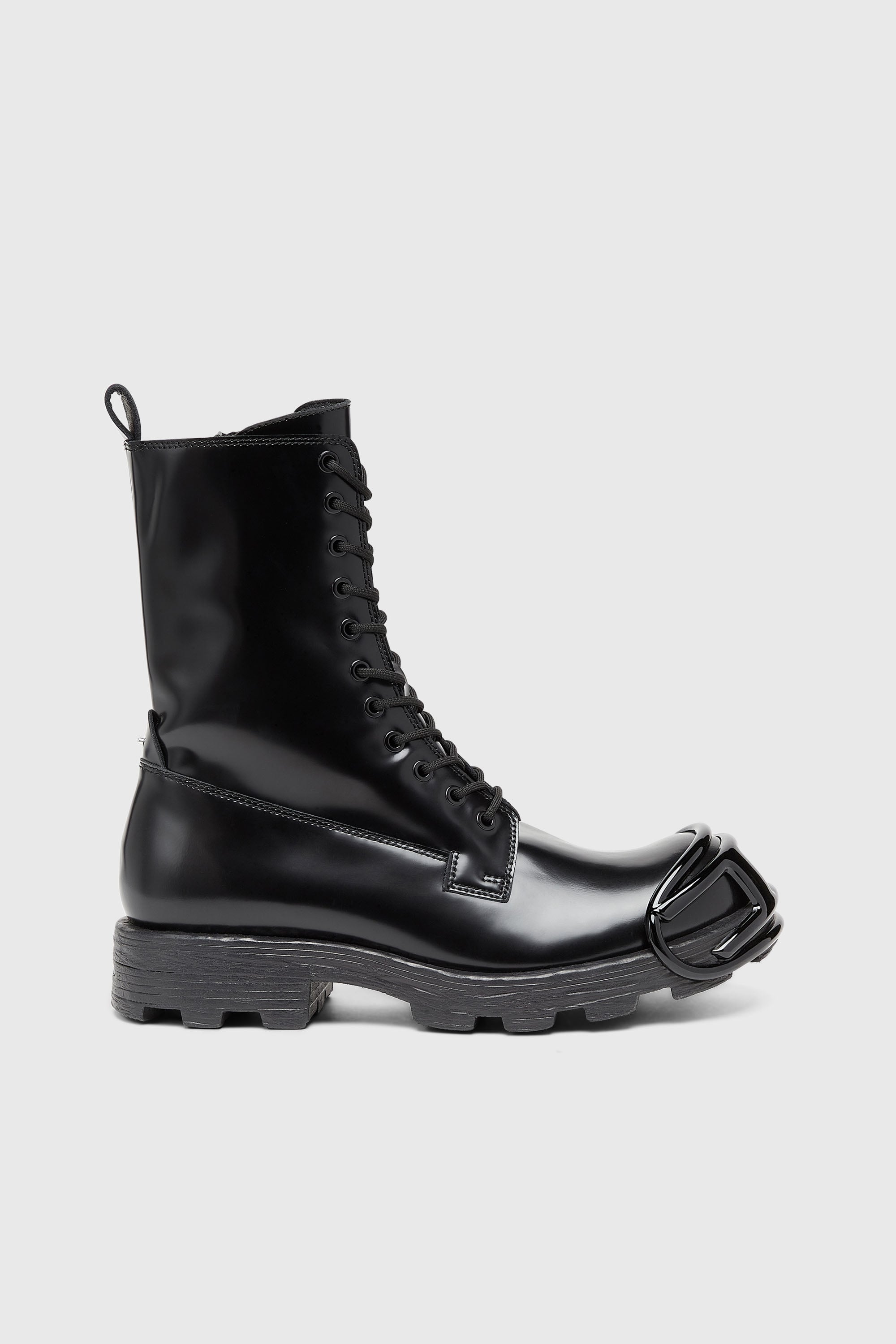 Diesel - D-HAMMER BT D, D-Hammer-Bottes en cuir avec embout Oval D Homme in Noir - 1