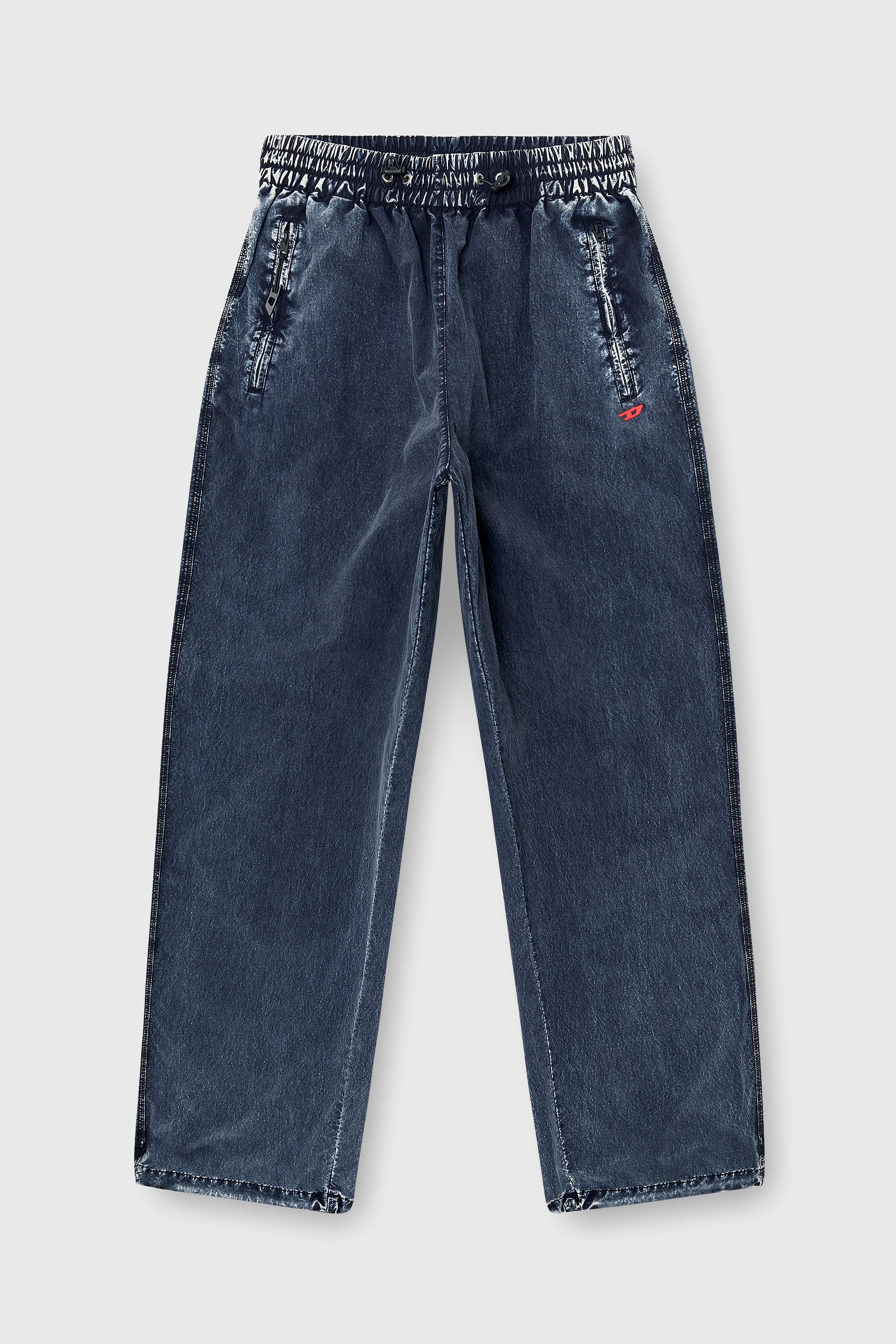 Diesel - P-APYRI, Pantalon acid-wash en nylon Taslan Femme in Bleu - 2