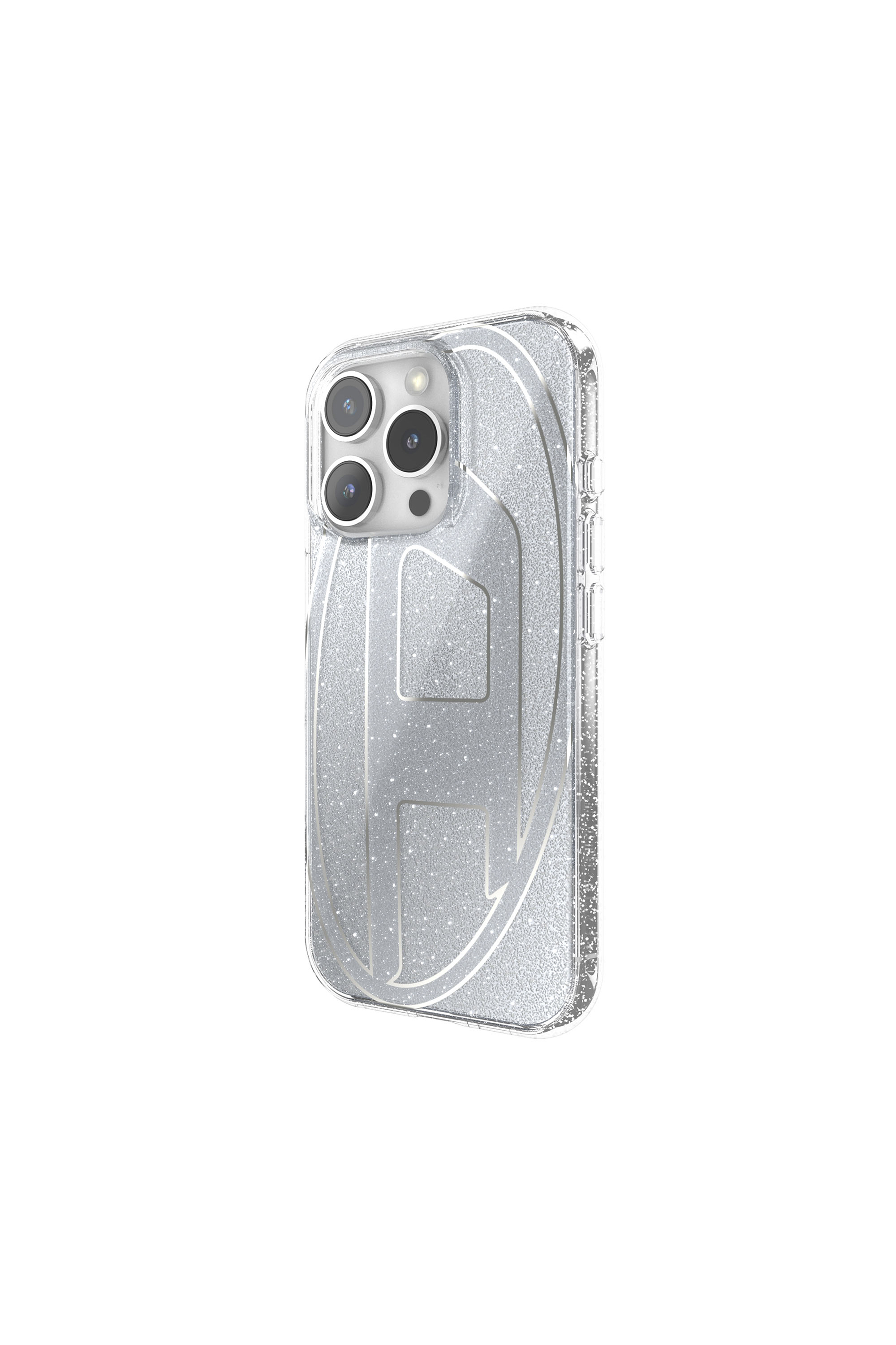 Diesel - 60152 AOP CASE, Coque pailletée pour l'iP 16 Pro Mixte in Gris argenté - 4