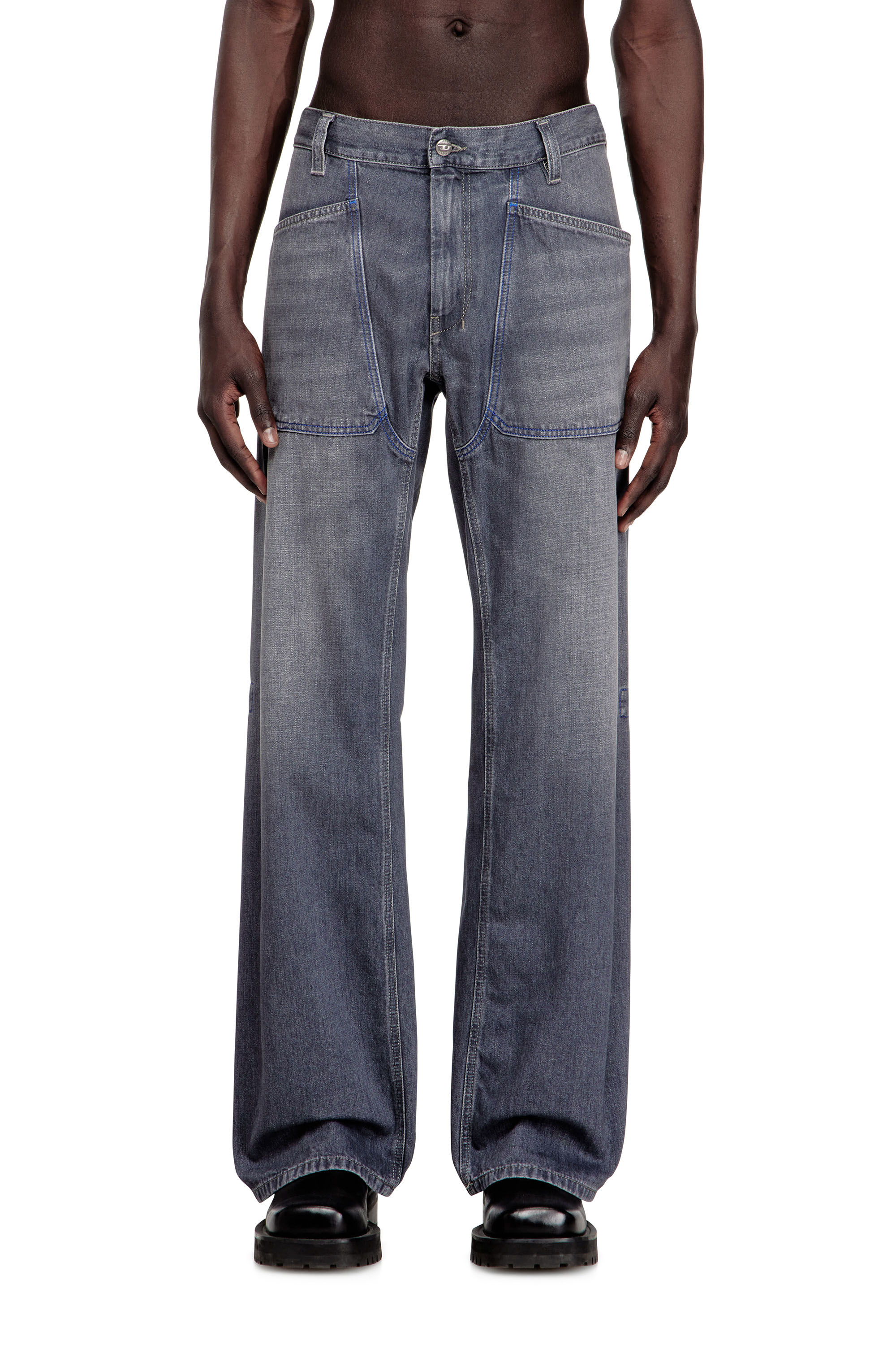 Diesel - Man's Relaxed Jeans D-Zeta 09N83, Grey - 1