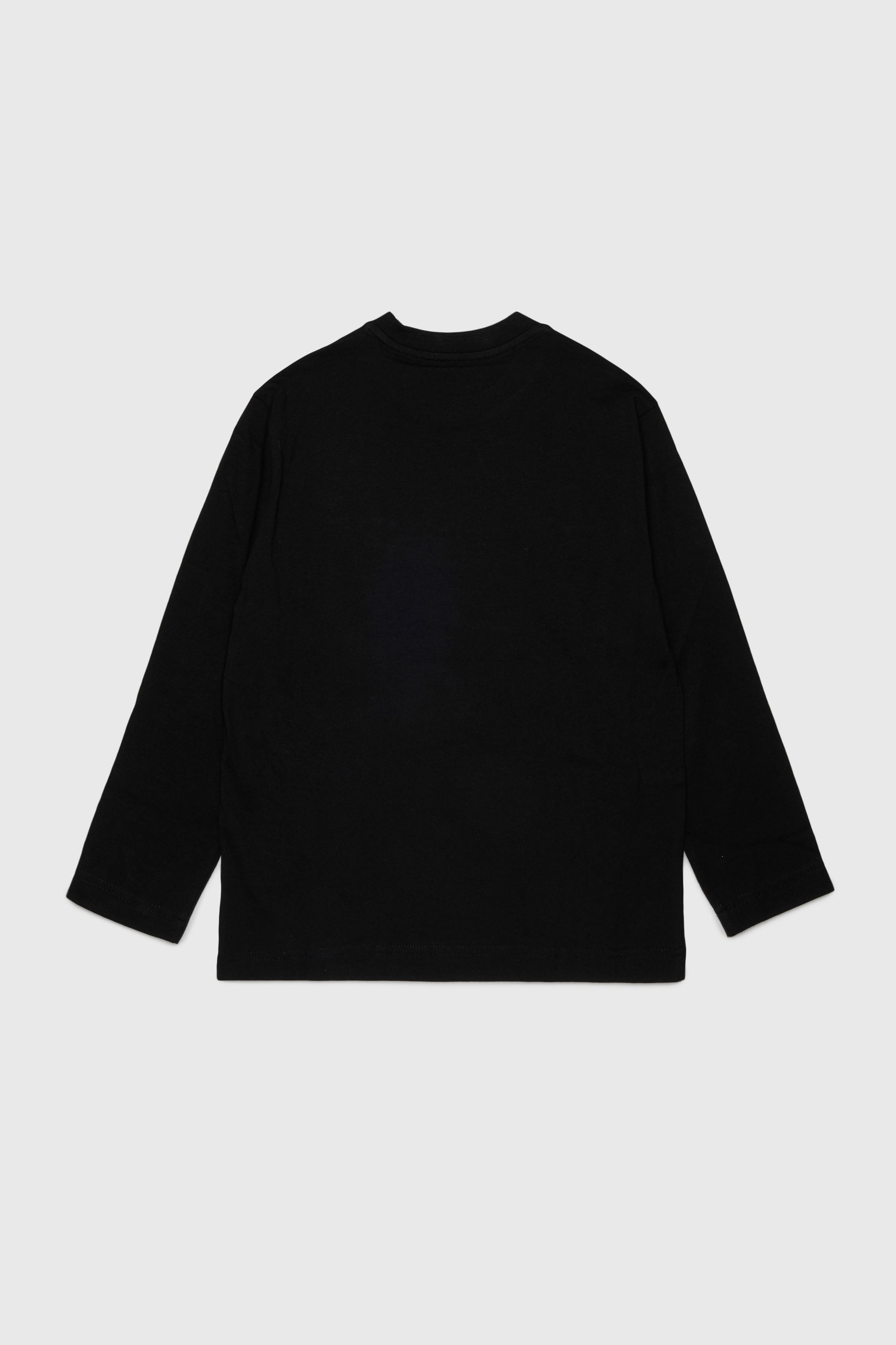 Diesel - TLODIMLS OVER, T-shirt &agrave; manches longues avec imprim&eacute; Diesel Industry Homme in Noir - 2