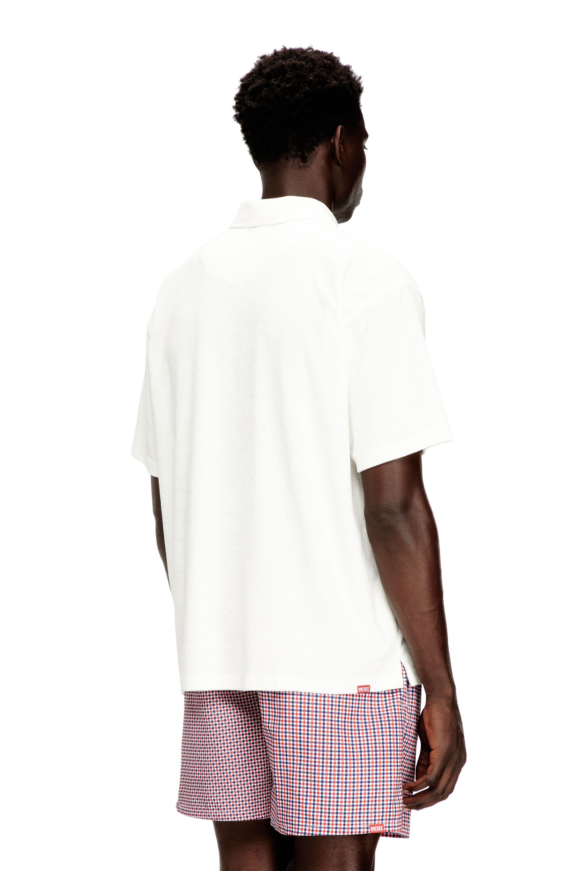 Diesel - JOSHUA-D-CORE, Chemise polo en coton éponge Homme in Blanc - 3