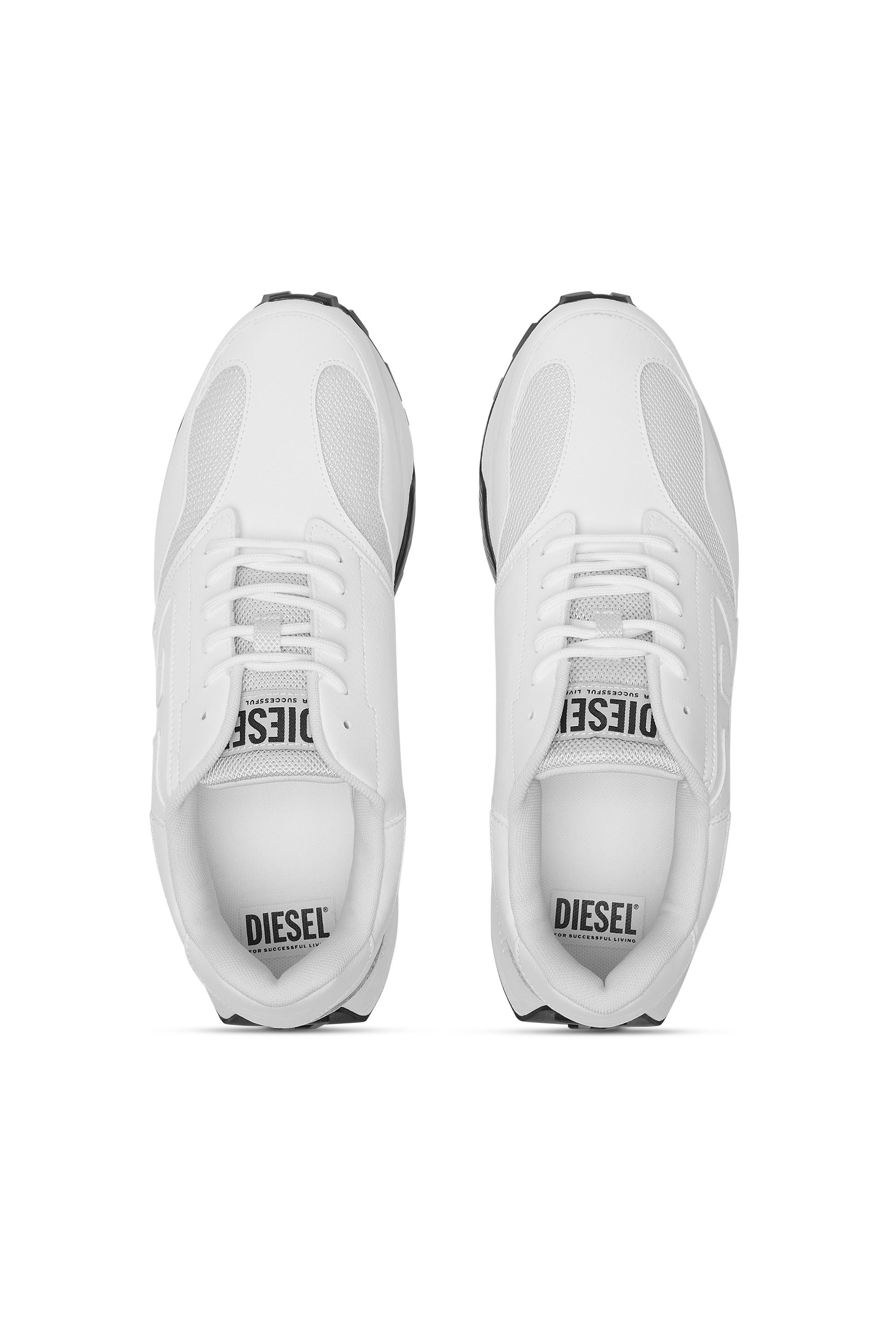 Diesel - S-TAME-D RUNNING, Sneakers en mesh, cuir suédé et PU Homme in Blanc - 5