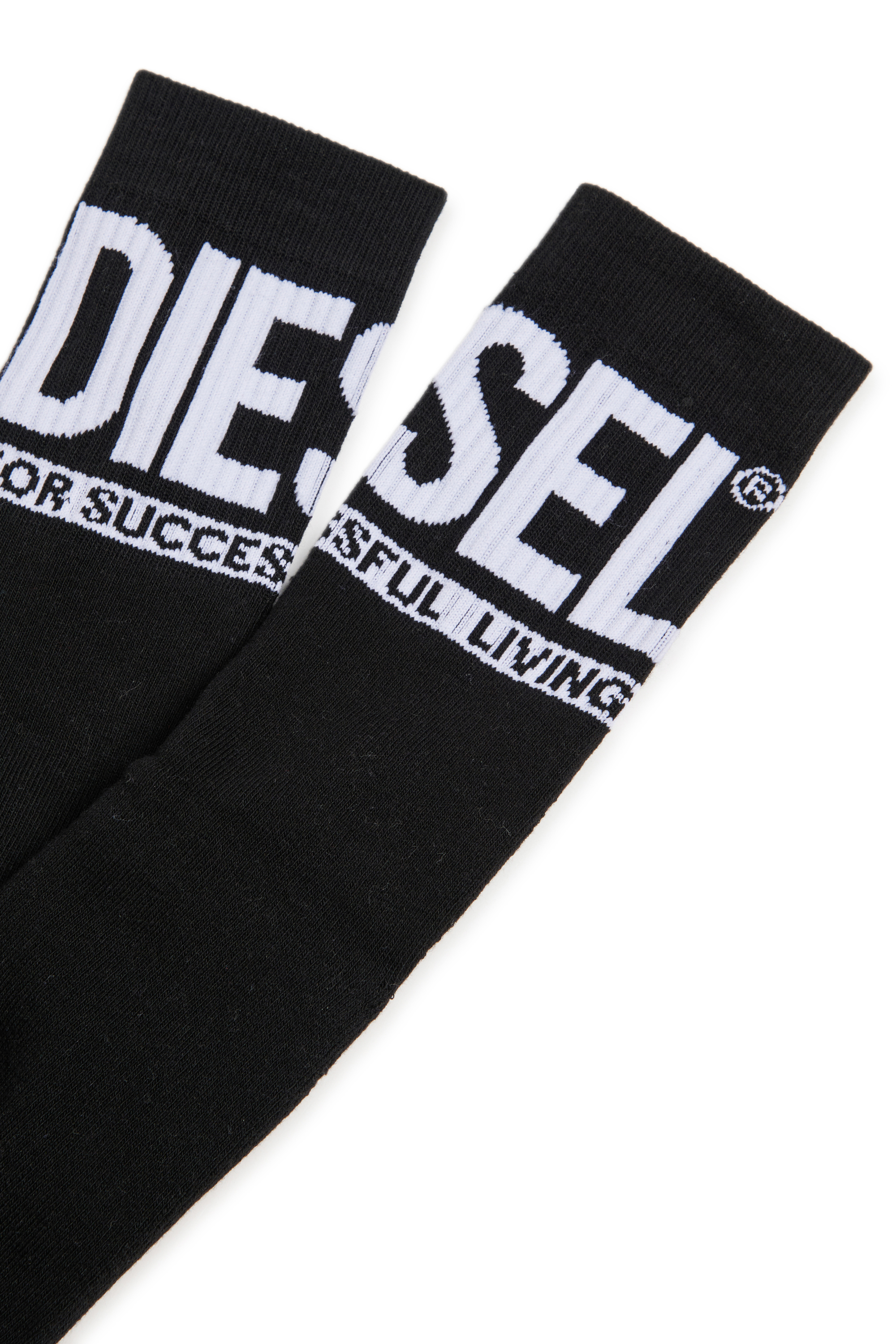 Diesel - SKM-ZRAYBIPACK, Lot de deux paires de chaussettes avec logo Homme in Noir - 3