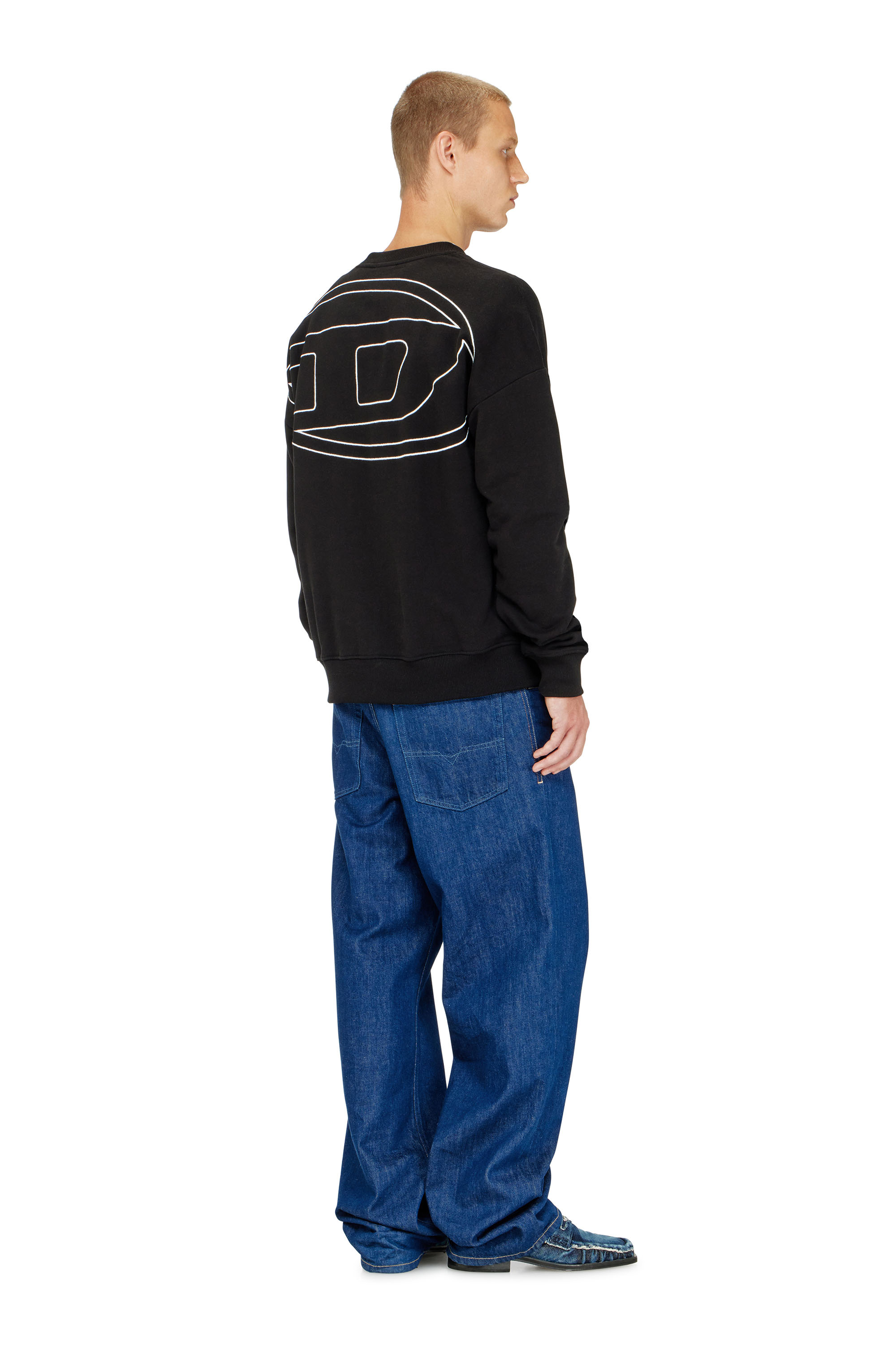 Diesel - S-ROB-MEGOVAL-D, Sweat-shirt avec logo brod&eacute; Homme in Noir - 2